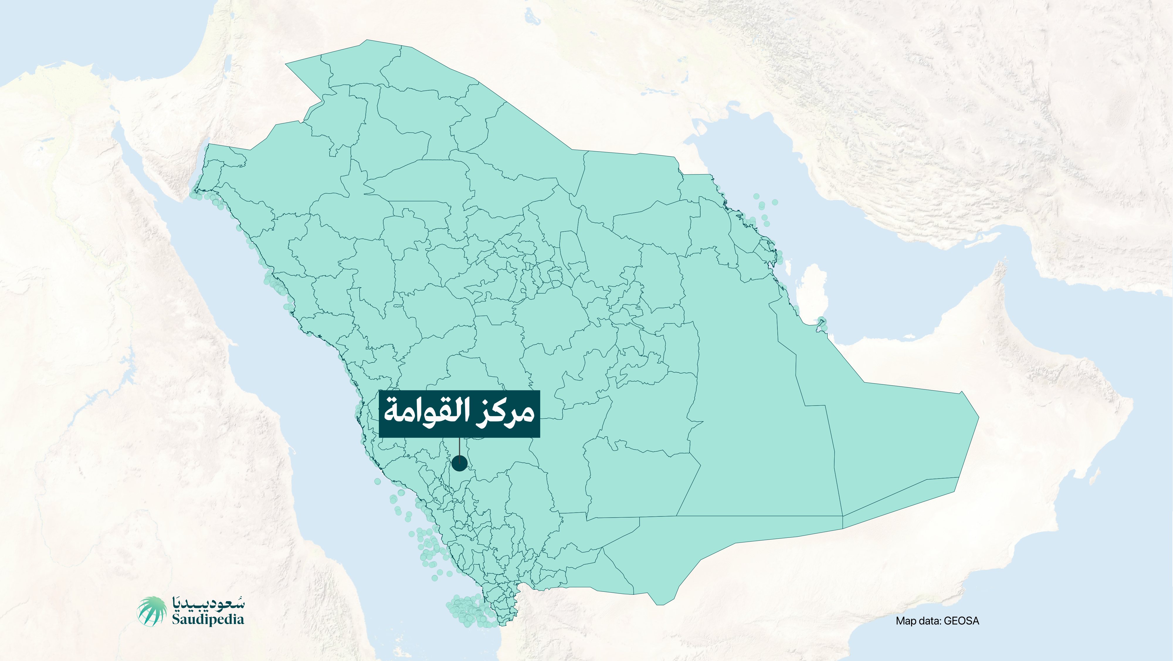 مركز القوامة على خارطة السعودية