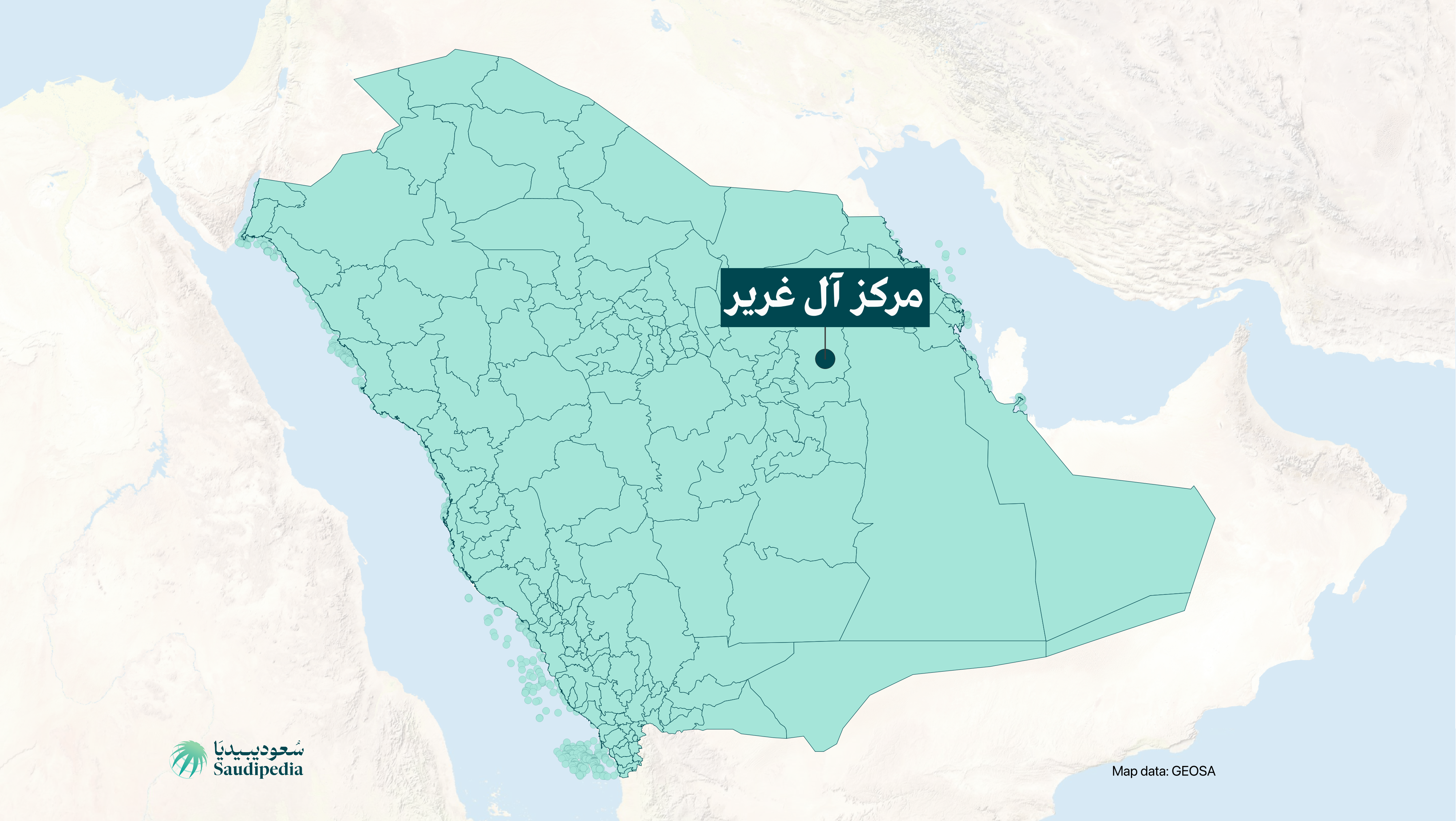 مركز آل غرير على خارطة السعودية