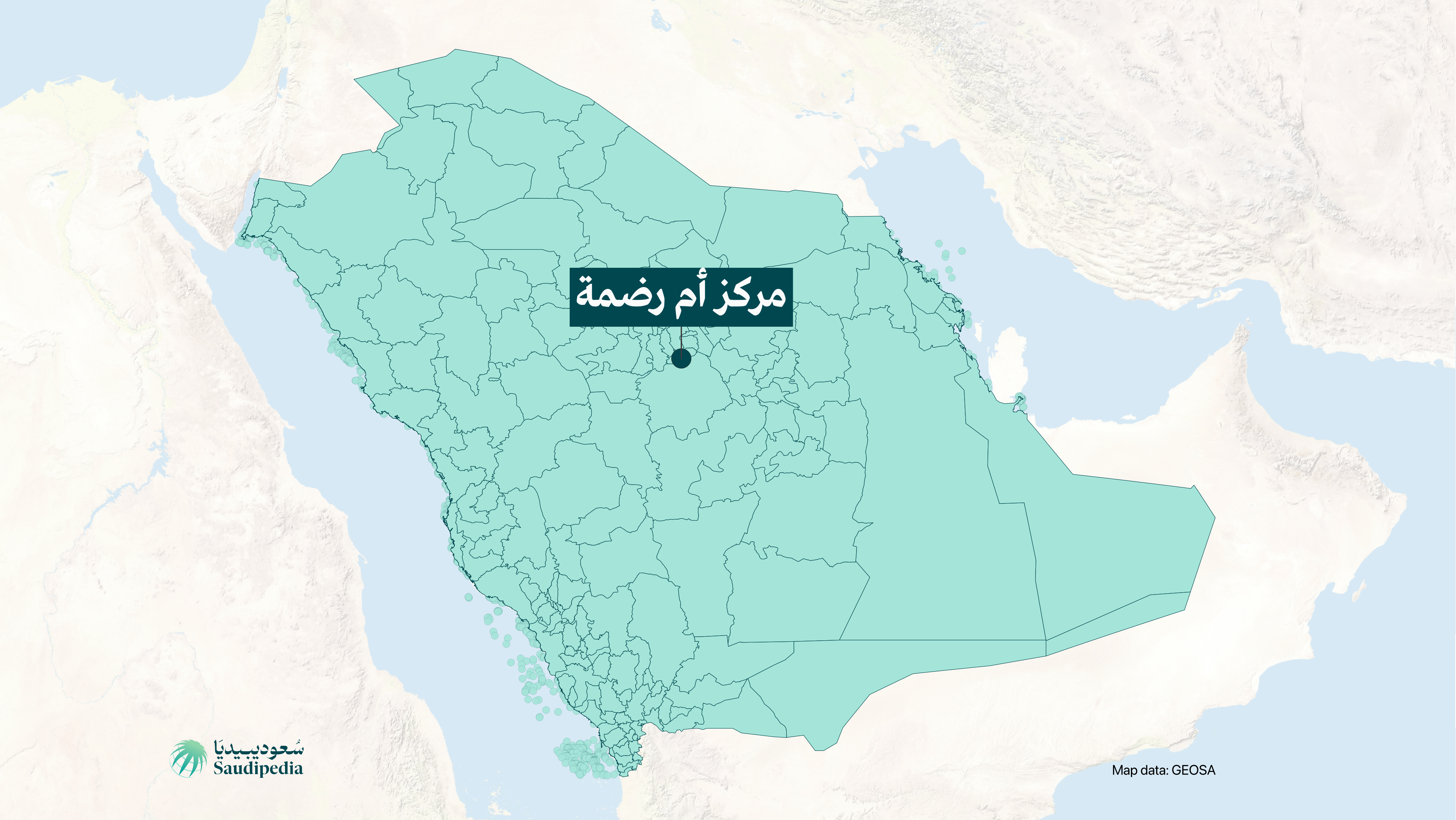 مركز أم رضمة على خارطة السعودية