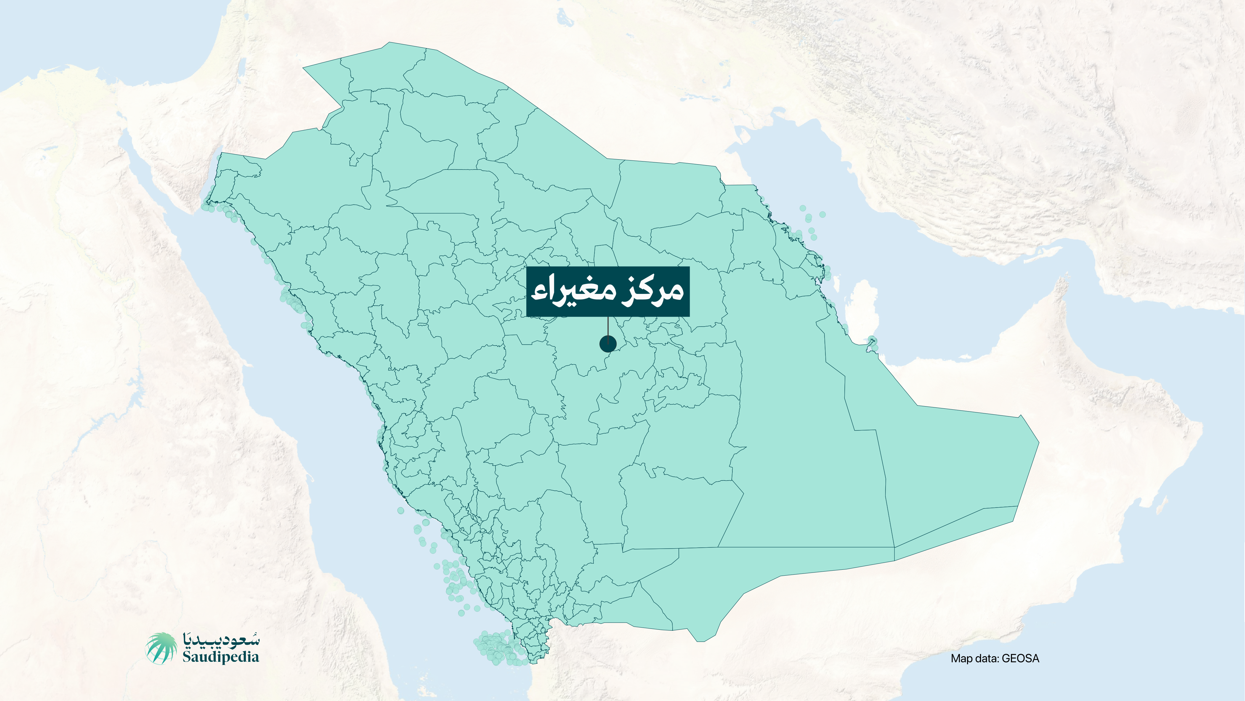 مركز مغيراء على خارطة السعودية