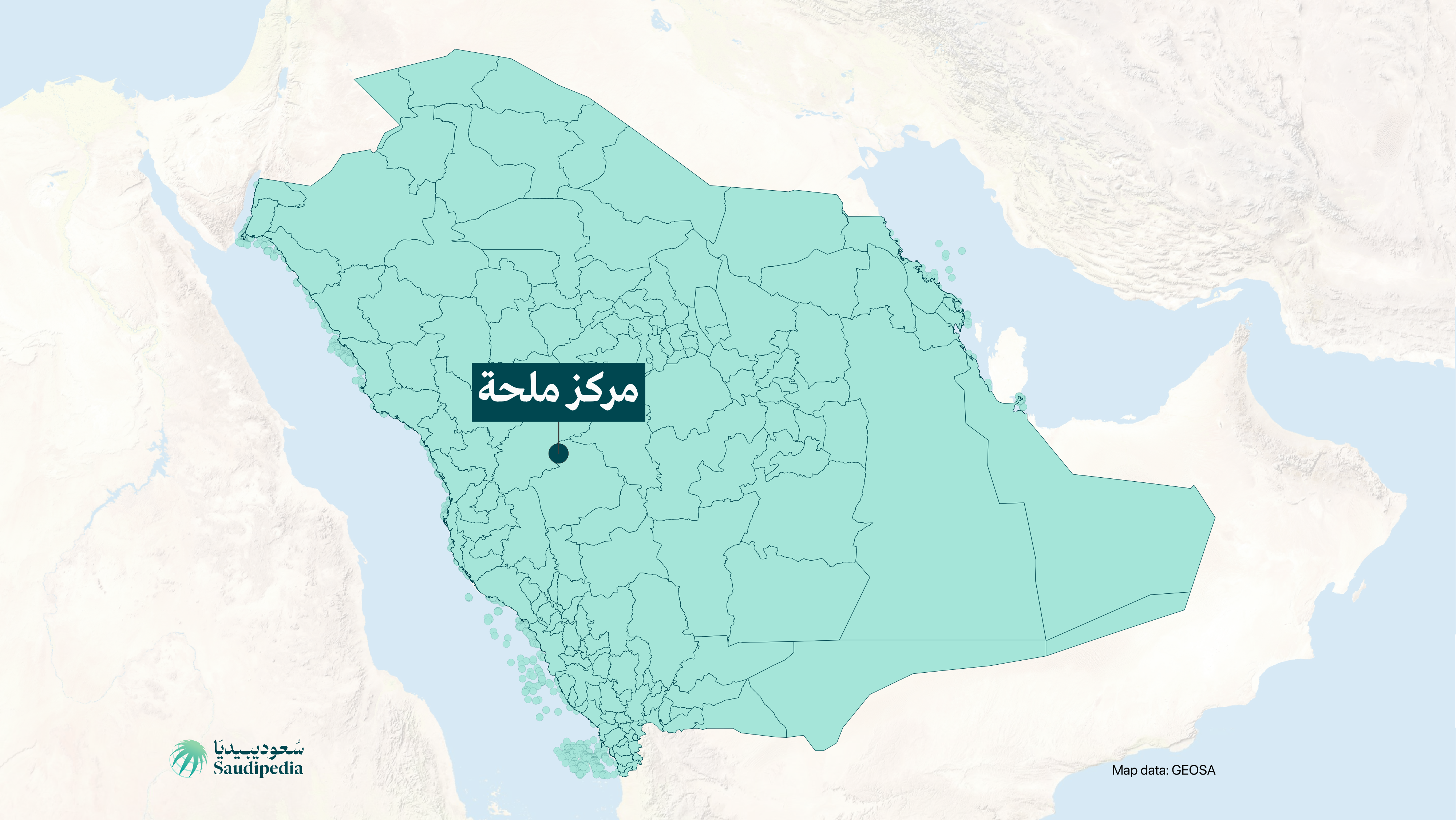 مركز ملحة على خارطة السعودية