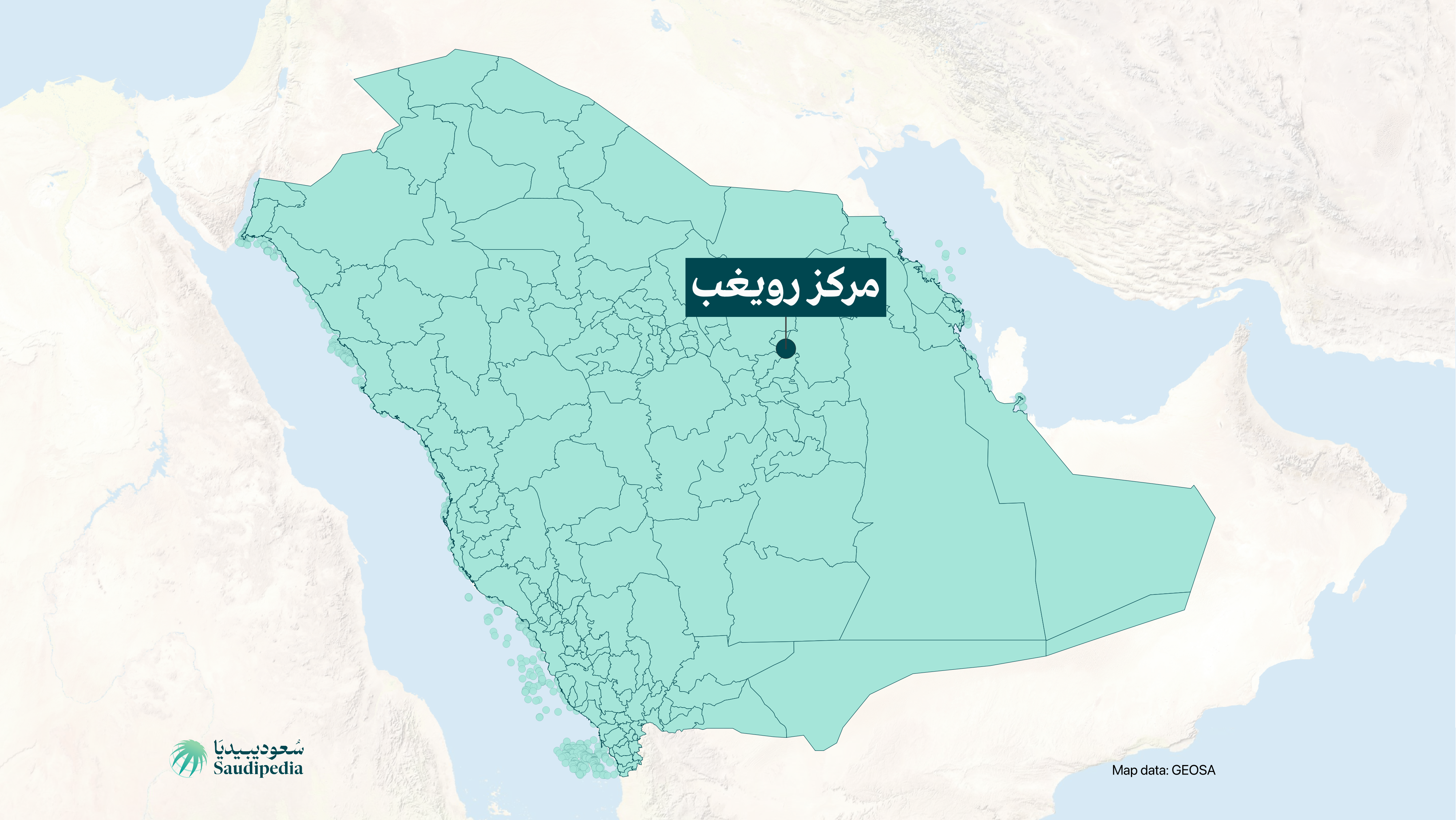 مركز رويغب على خارطة السعودية