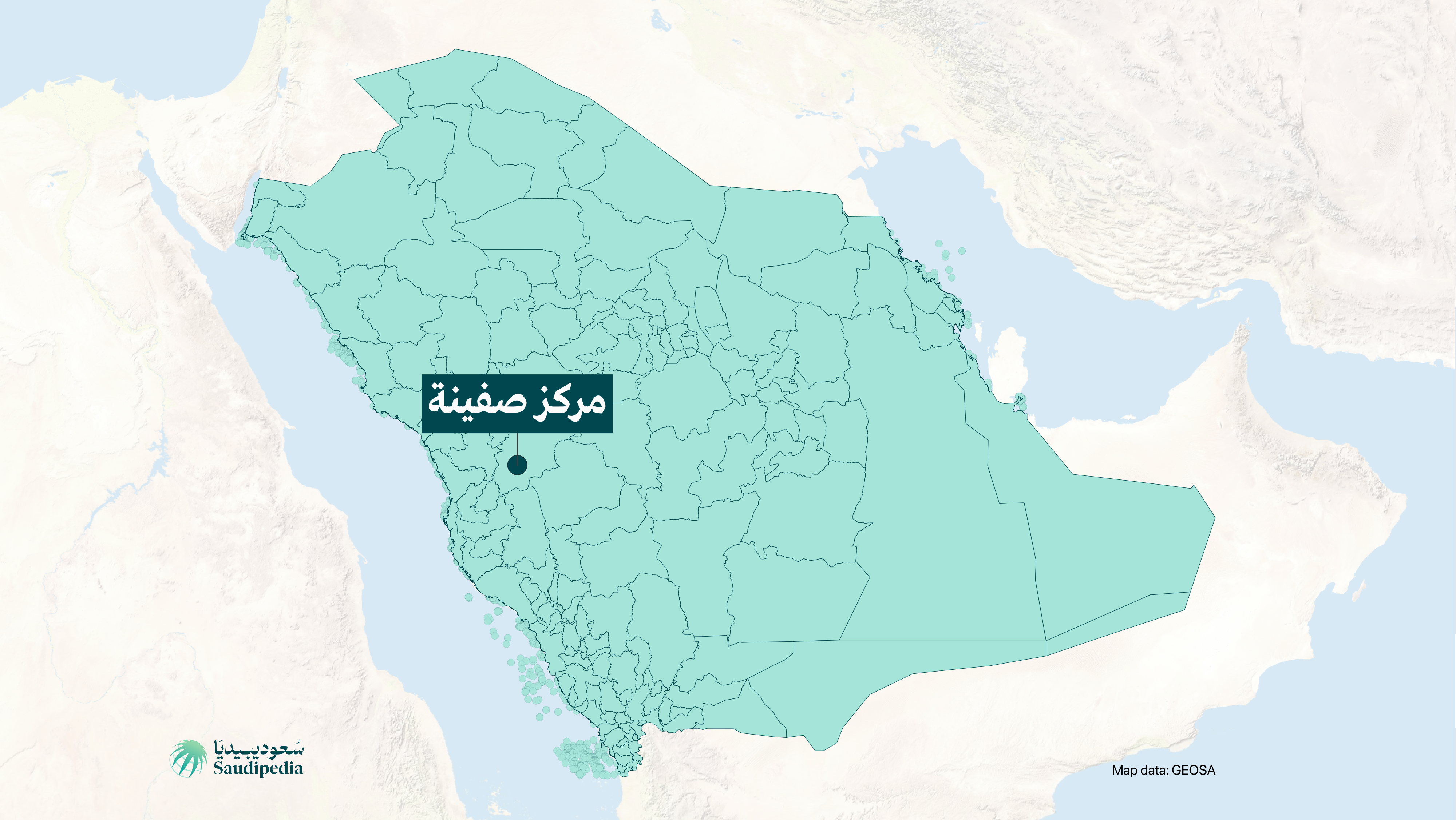 مركز صفينة على خارطة السعودية