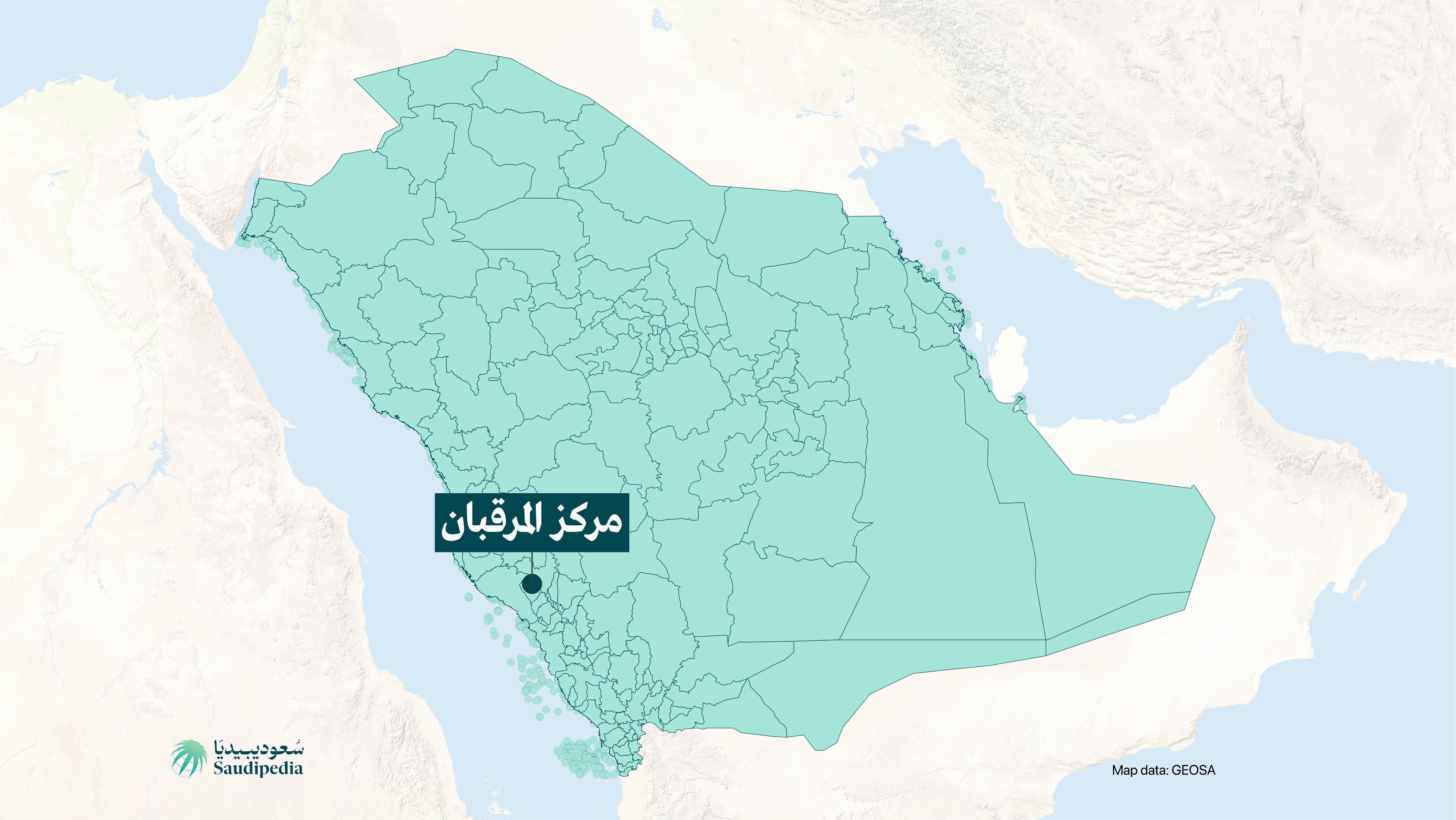 موقع مركز المرقبان على خارطة السعودية