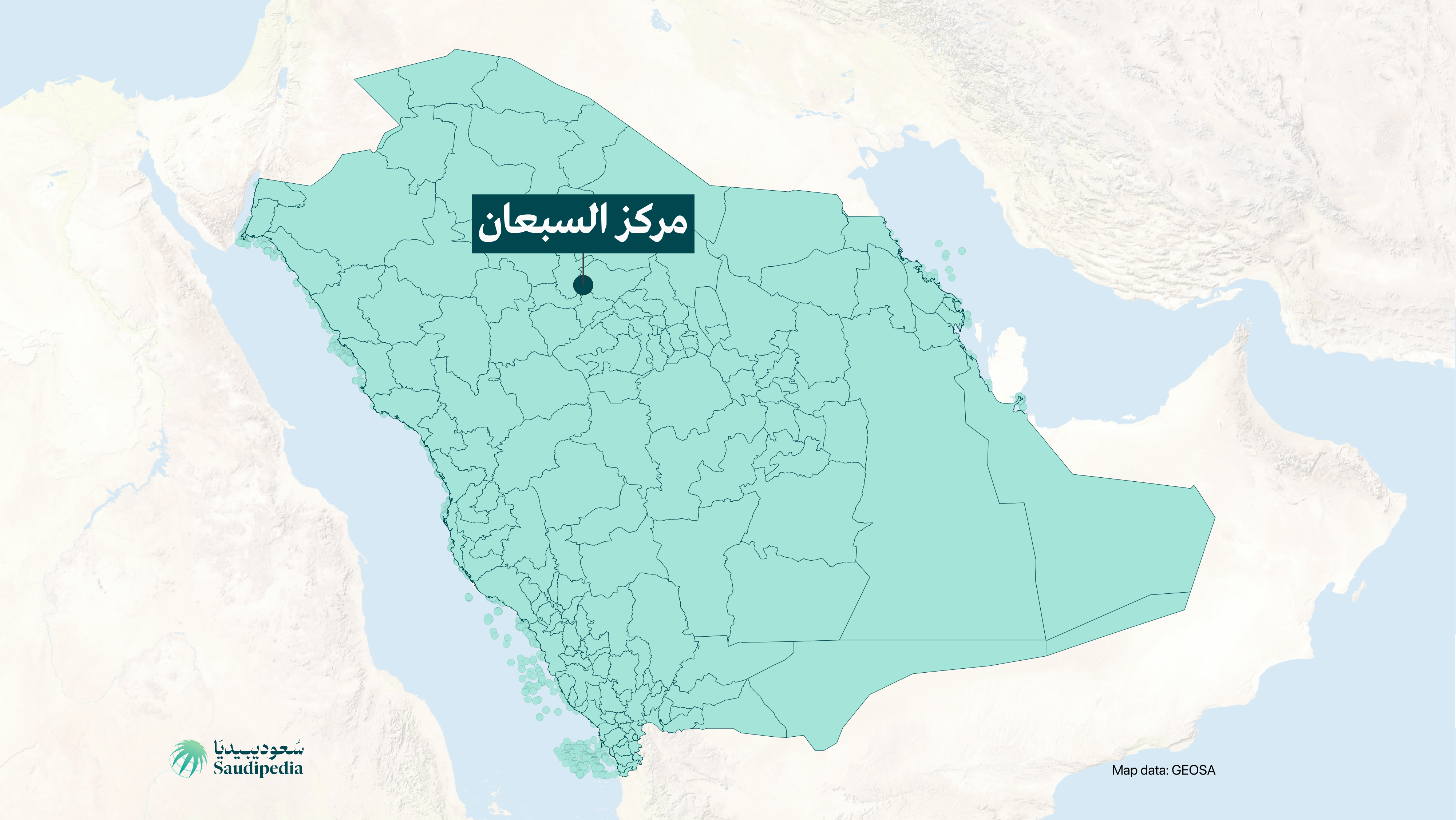 مركز السبعان على خارطة السعودية