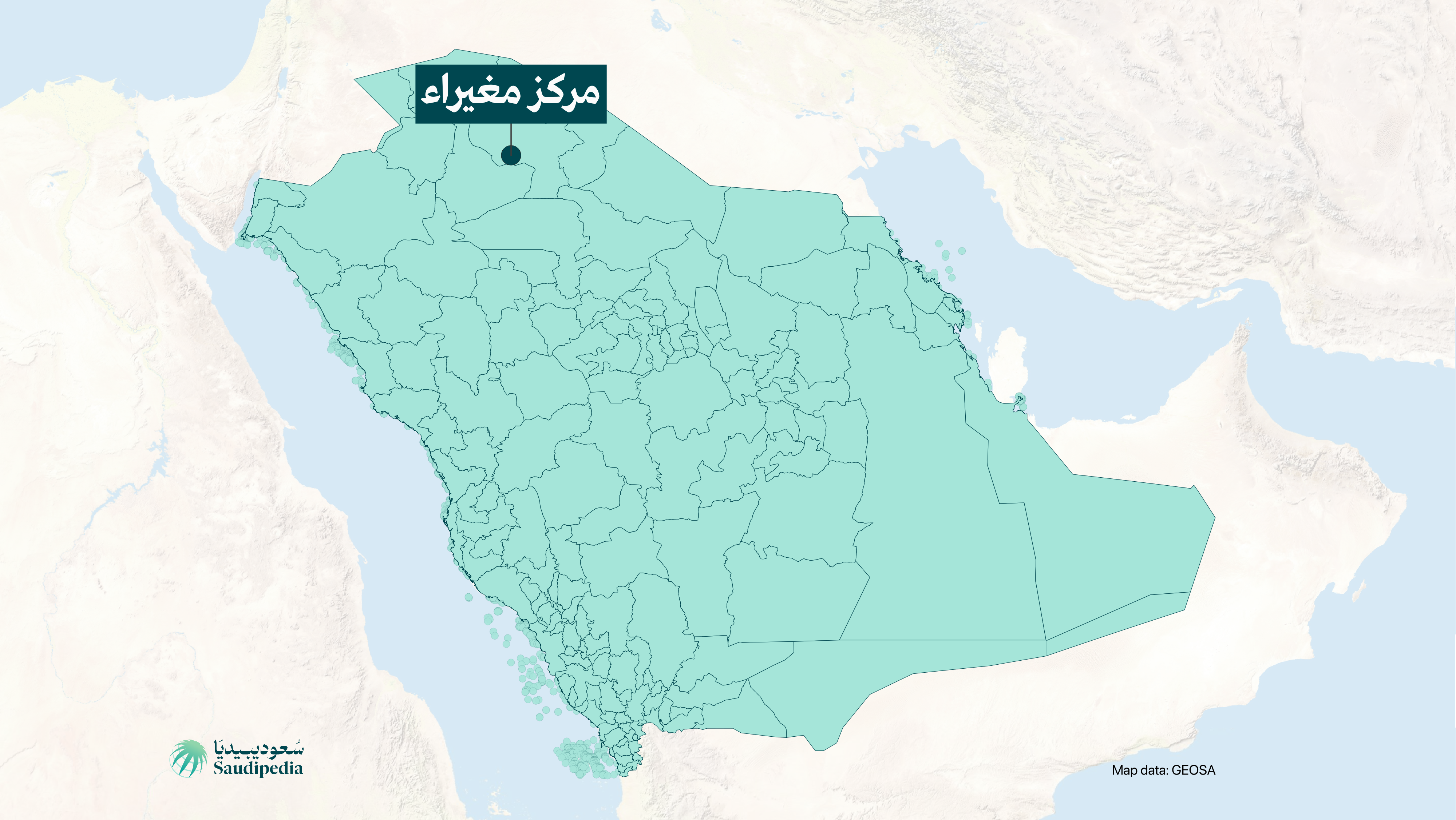 مركز مغيراء على خارطة السعودية
