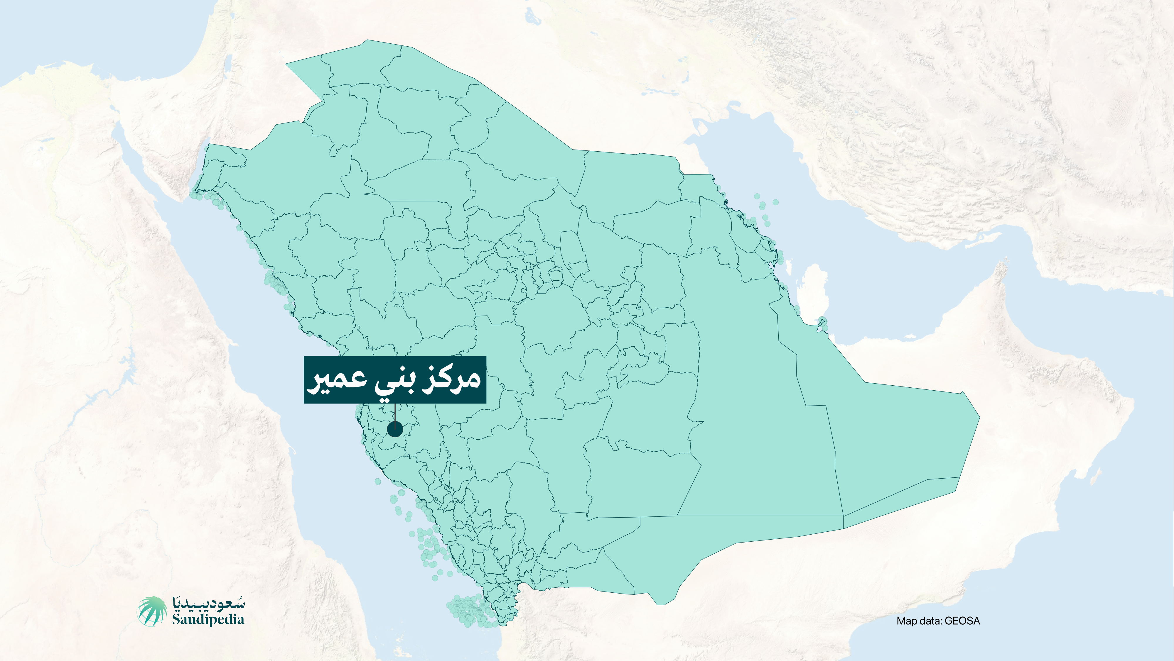 مركز بني عمير على خارطة السعودية