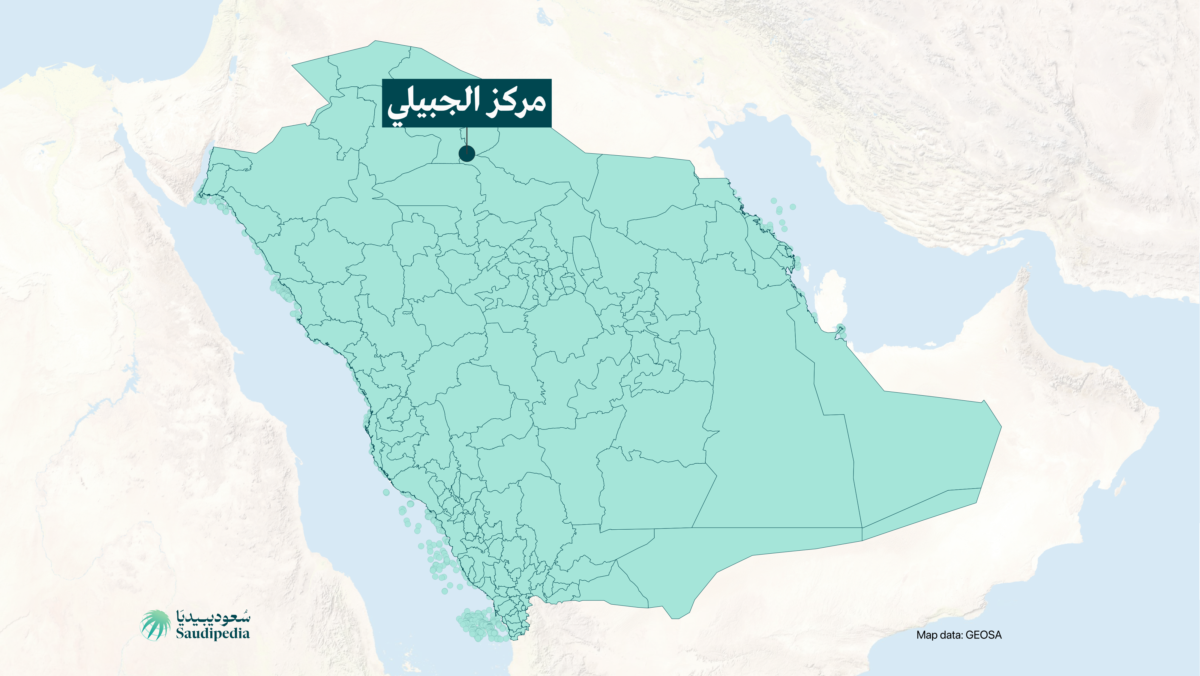 مركز الجبيلي على خارطة السعودية