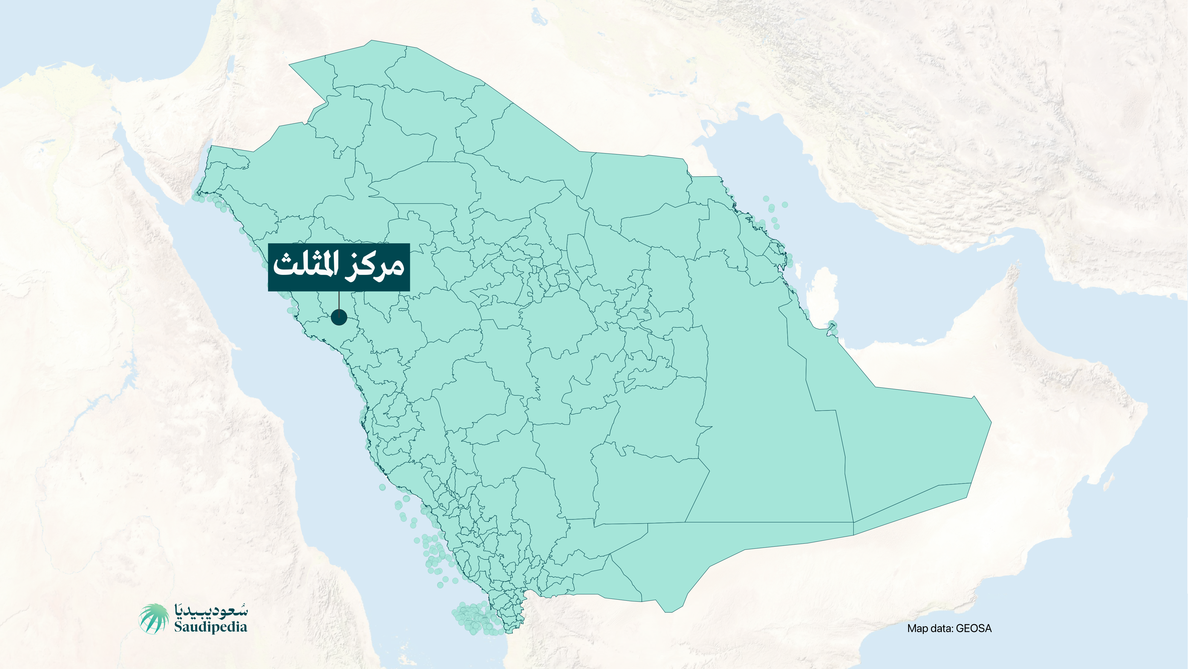 مركز المثلث على خارطة السعودية
