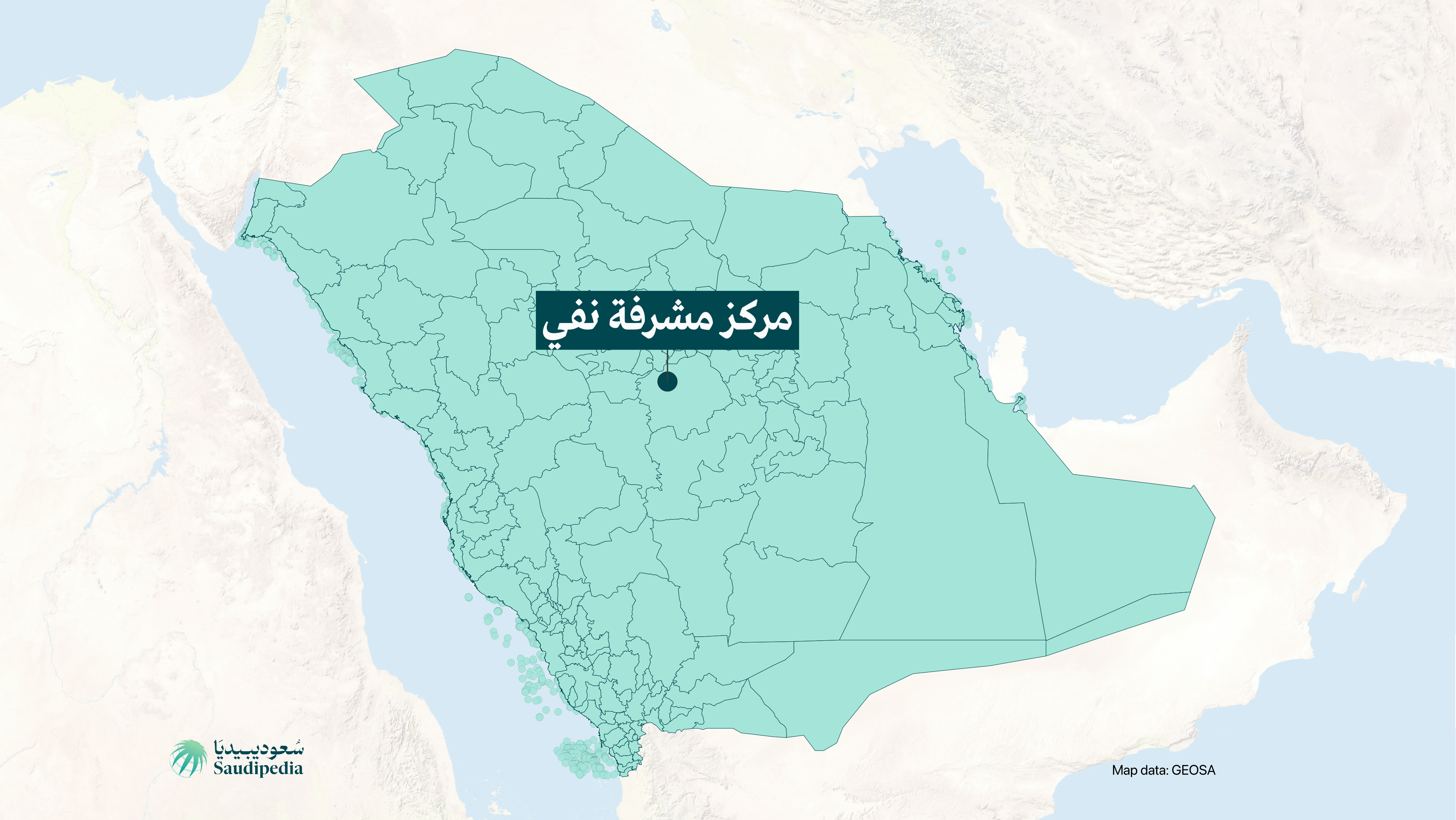 مركز مشرفة على خارطة السعودية