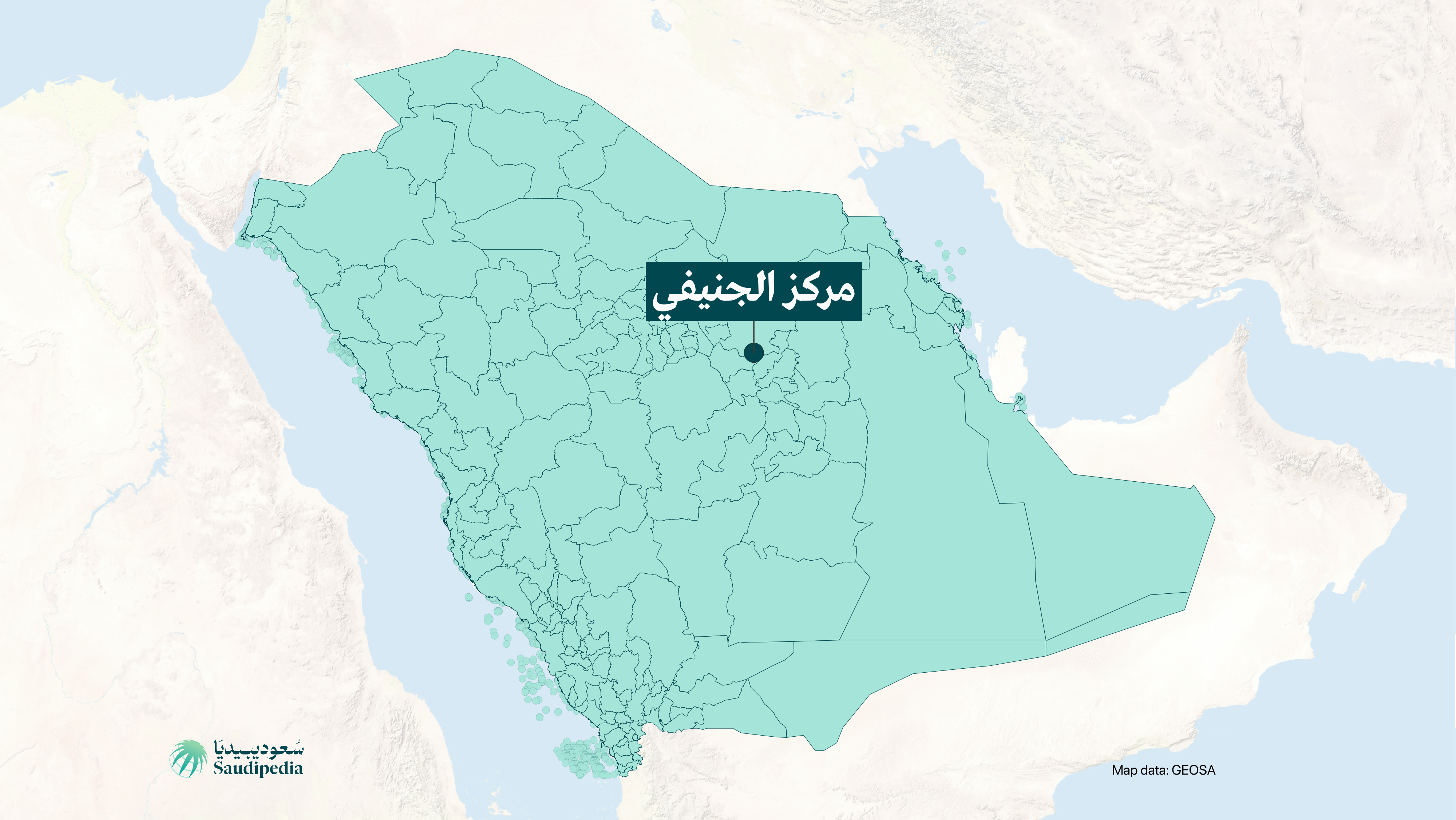 مركز الجنيفي على خارطة السعودية