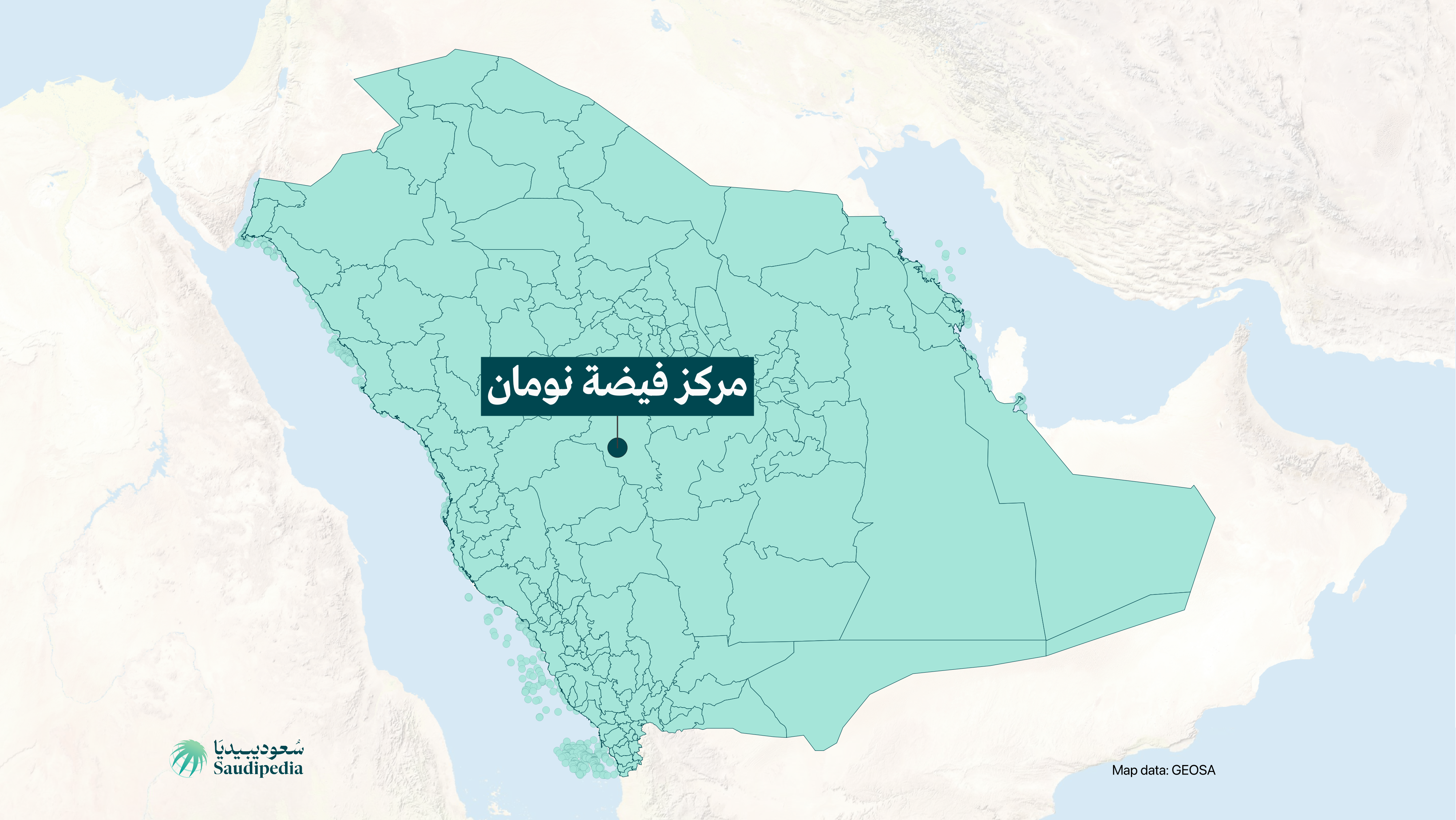 مركز فيضة نومان على خارطة السعودية