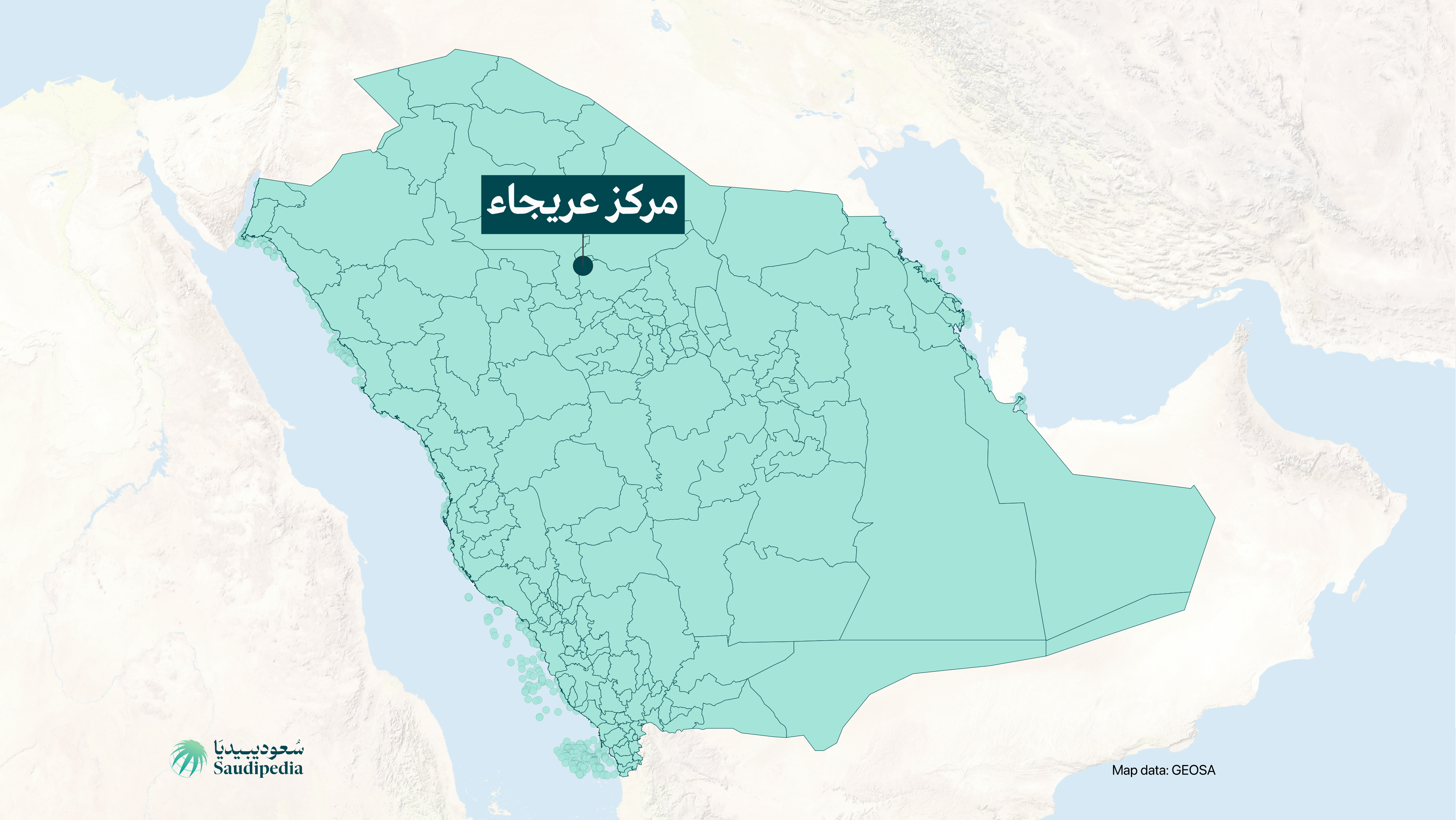 مركز عريجاء على خارطة السعودية
