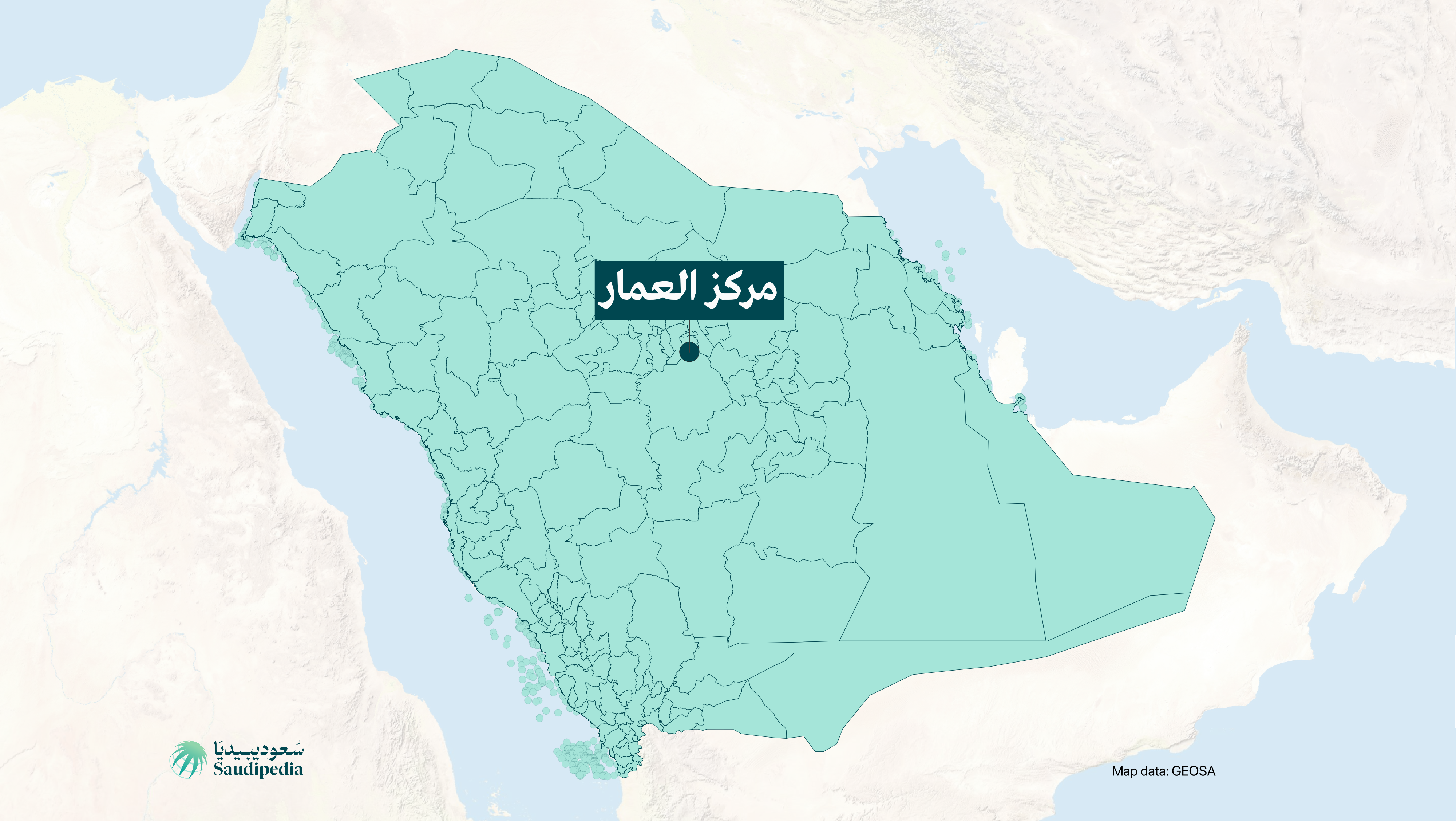 مركز العمار على خارطة السعودية
