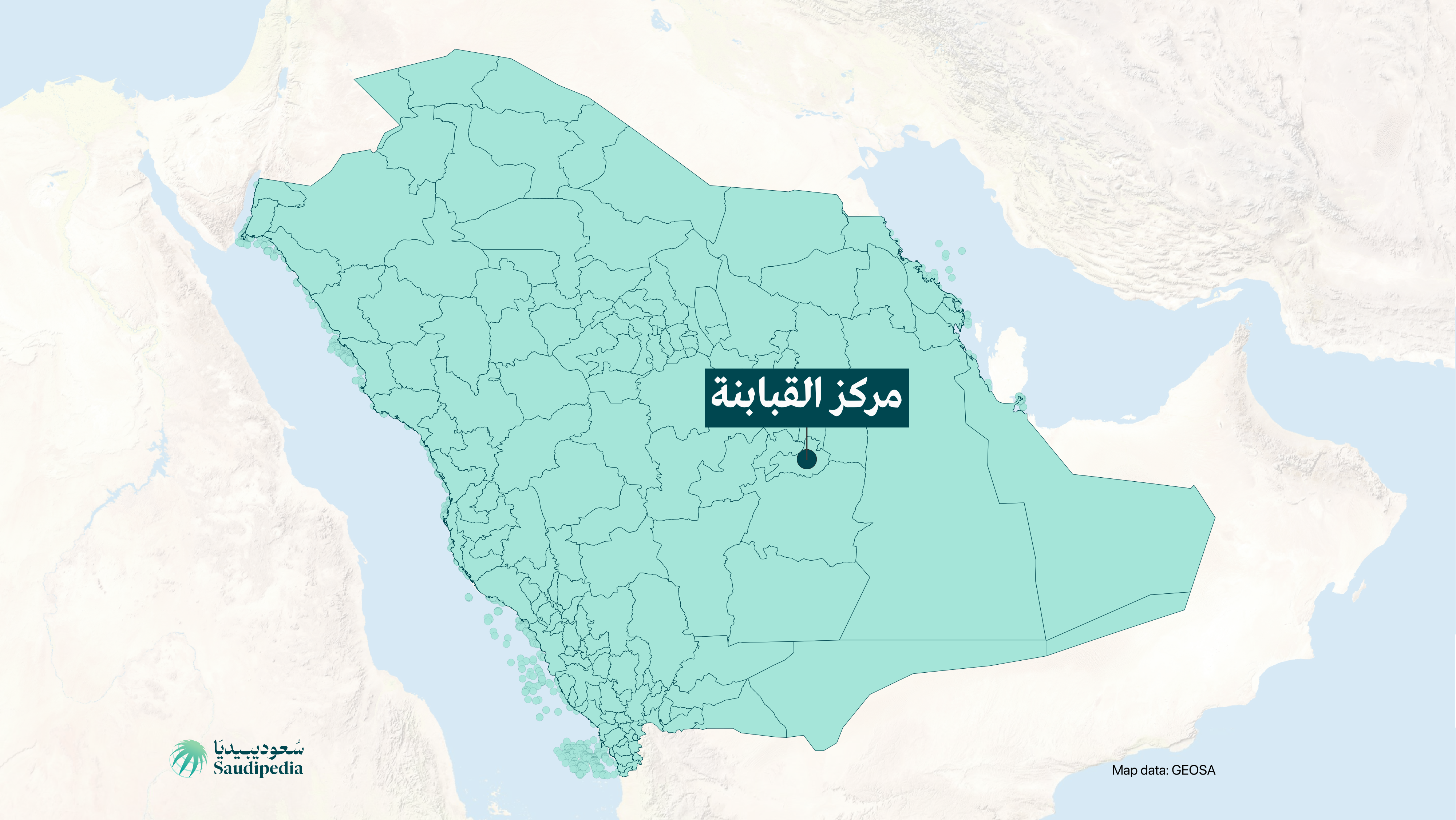 مركز القبابنة على خارطة السعودية