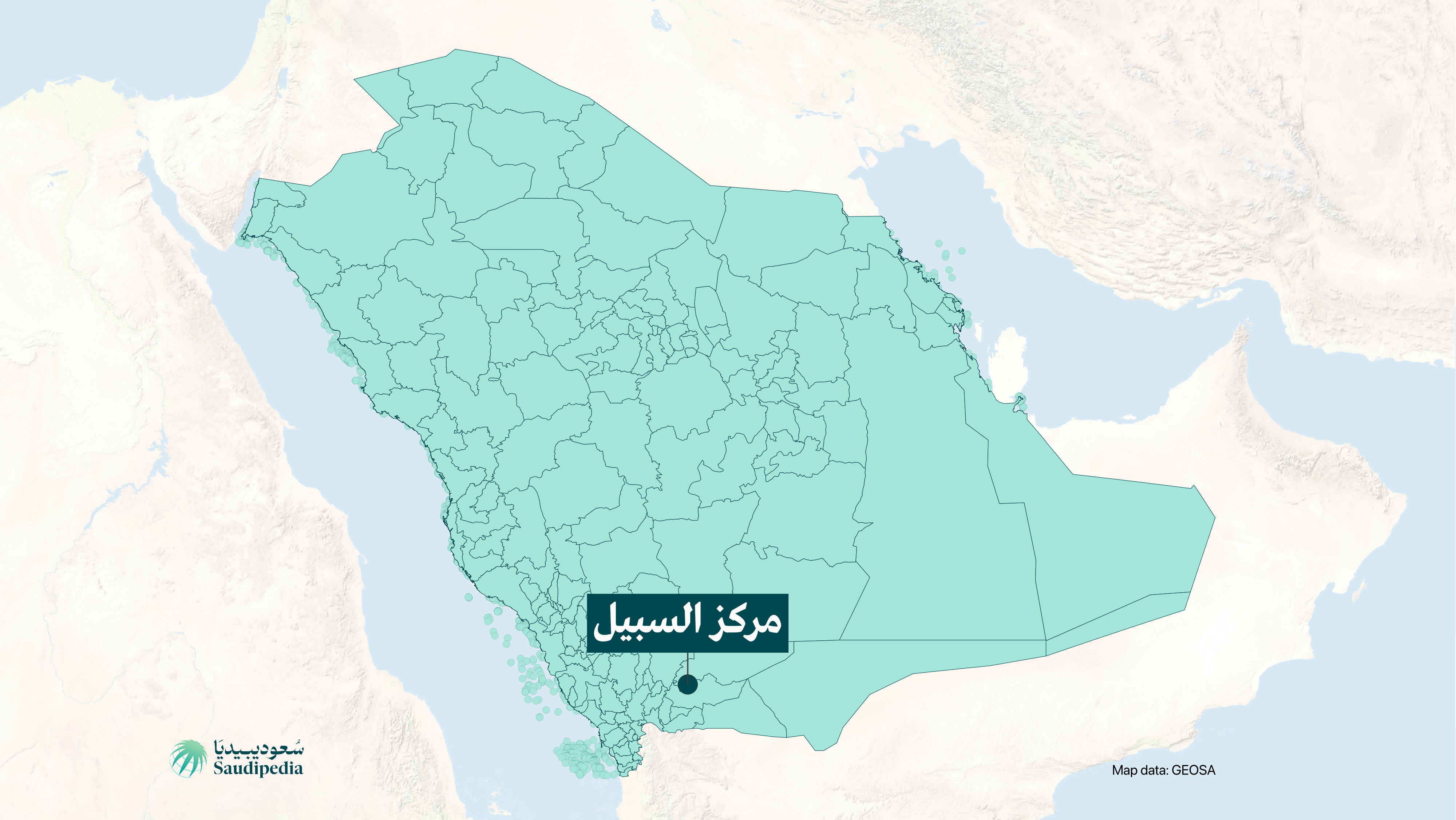 مركز السبيل على خارطة السعودية