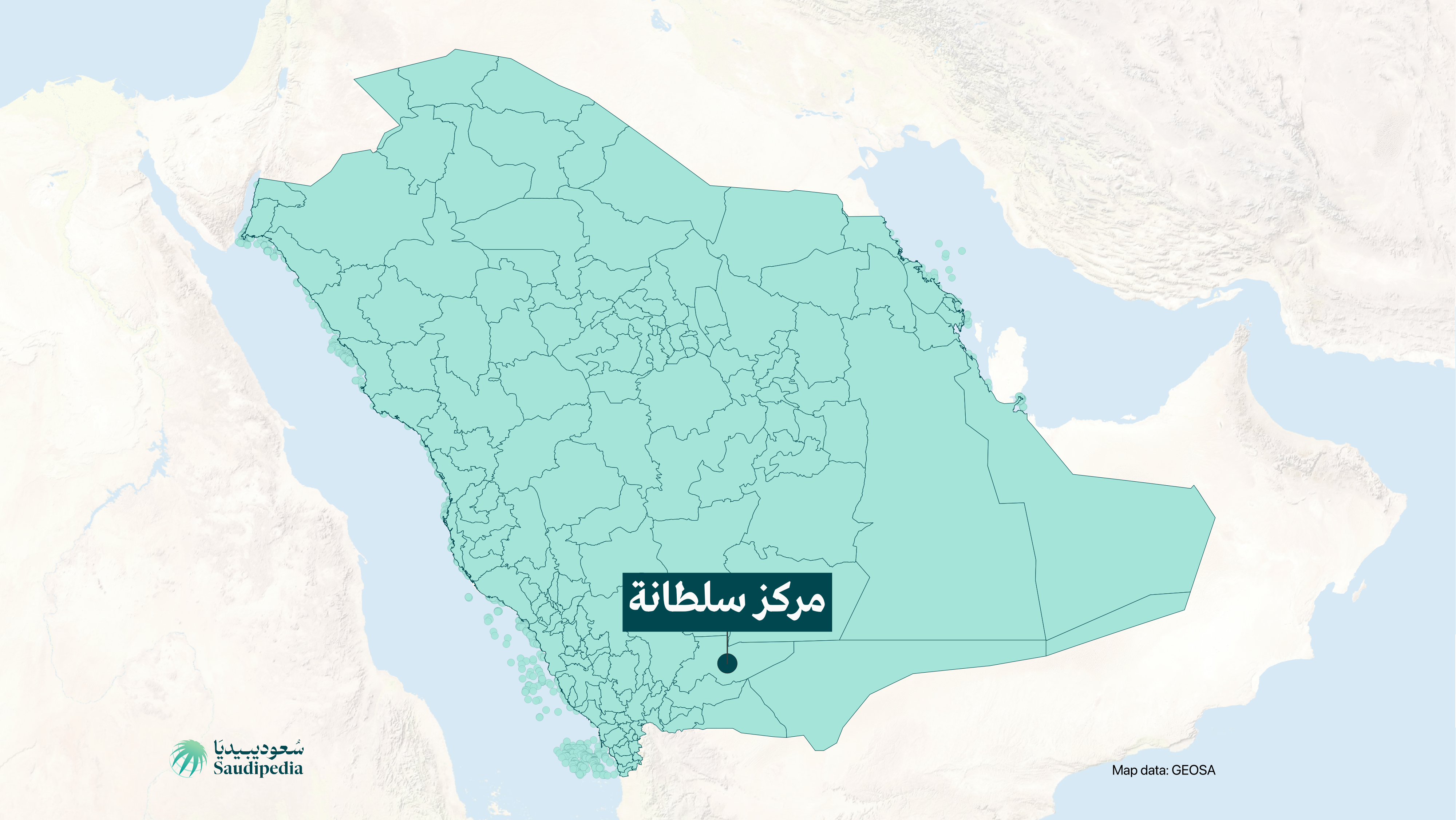 مركز سلطانة على خارطة السعودية