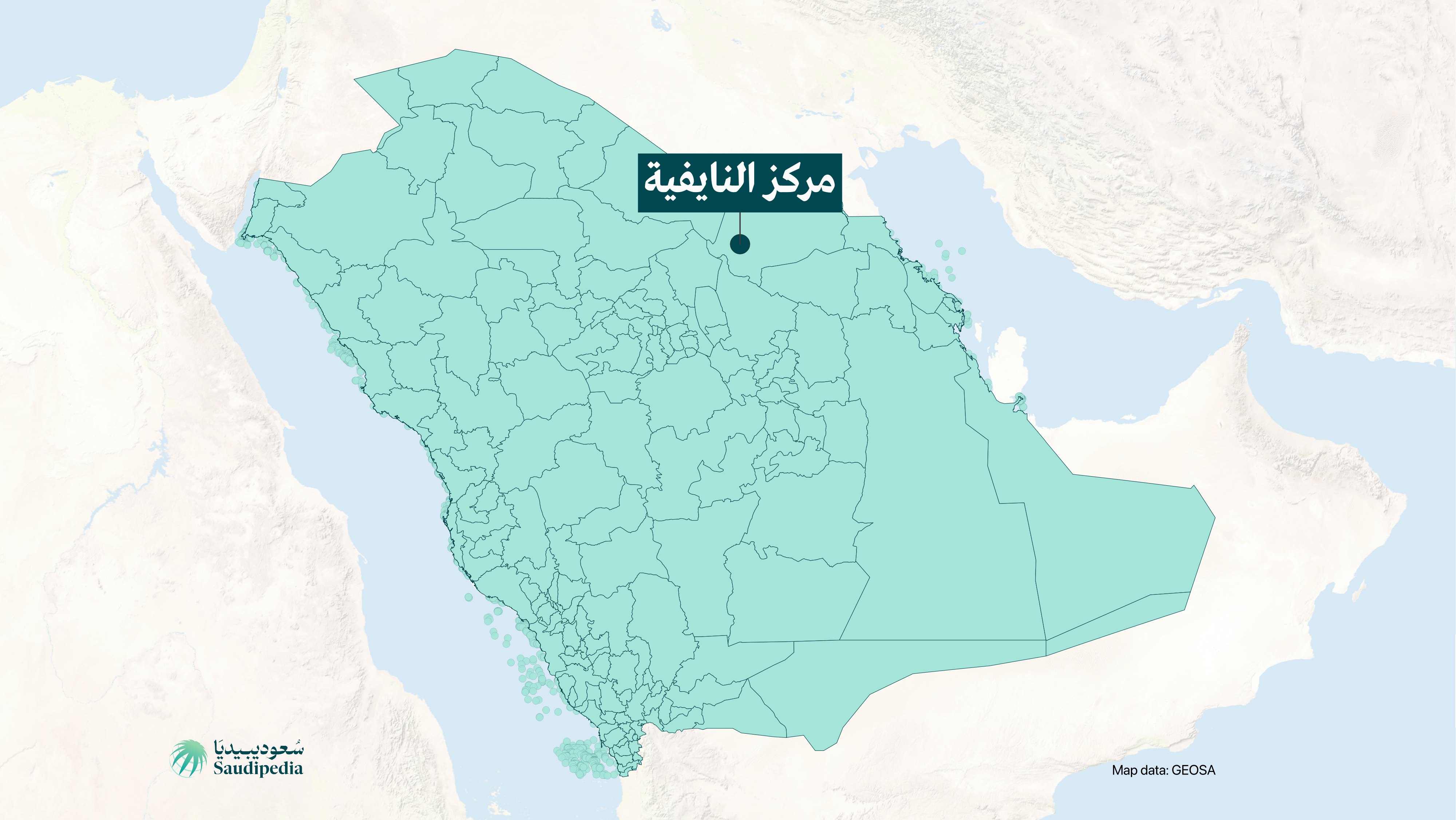 مركز النايفية على خارطة السعودية