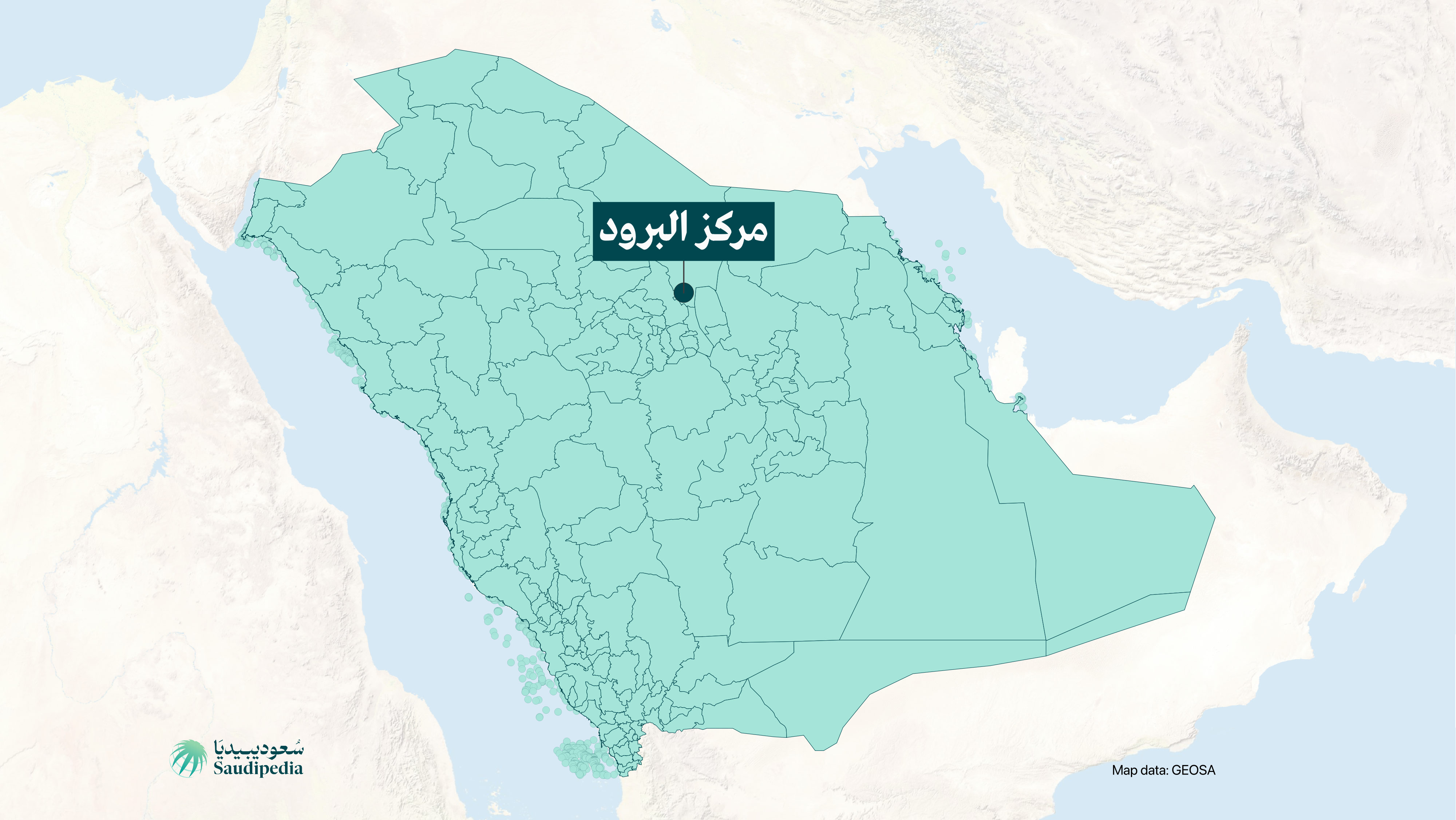 مركز البرود على خارطة السعودية