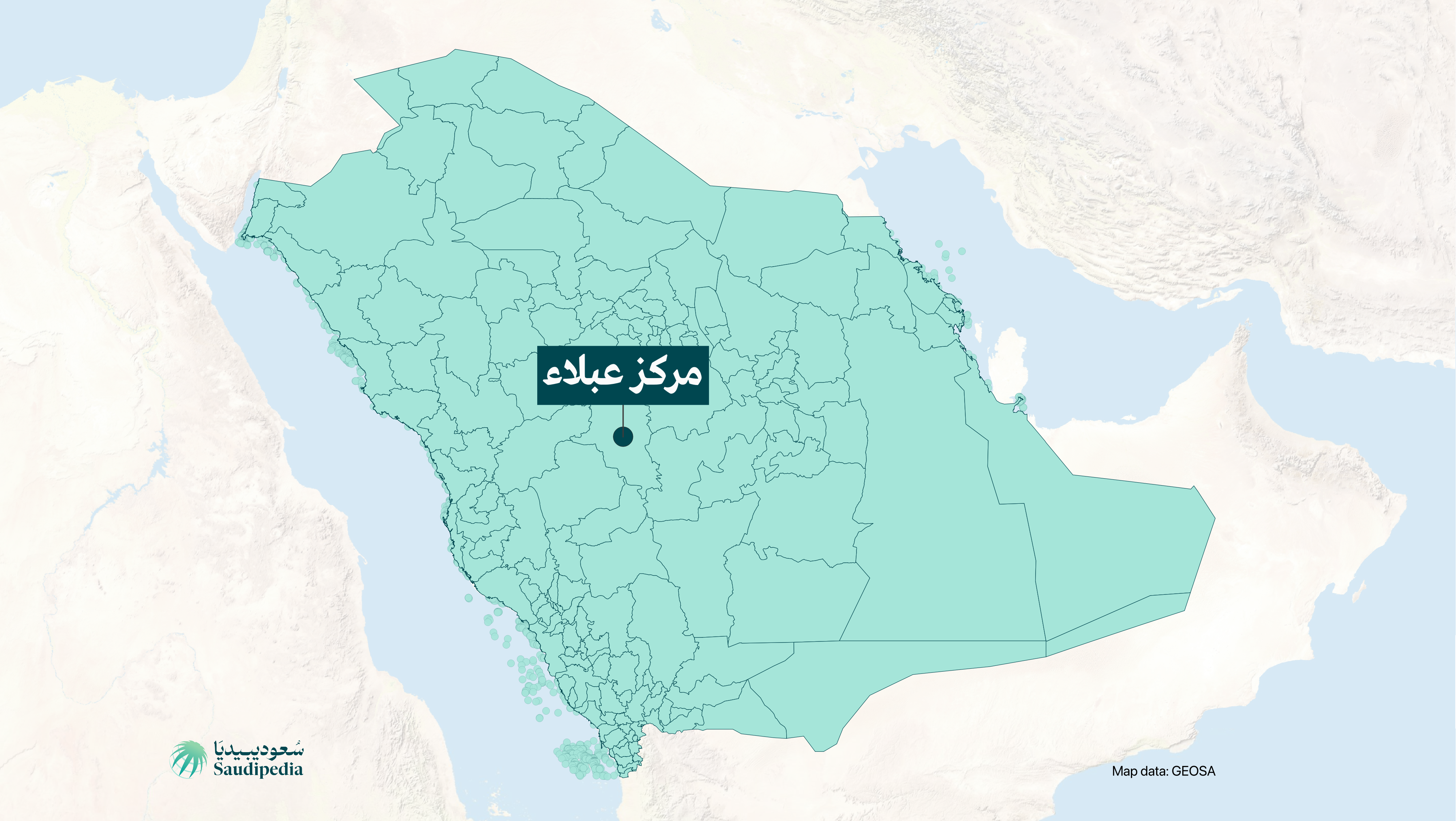 مركز عبلاء على خارطة السعودية