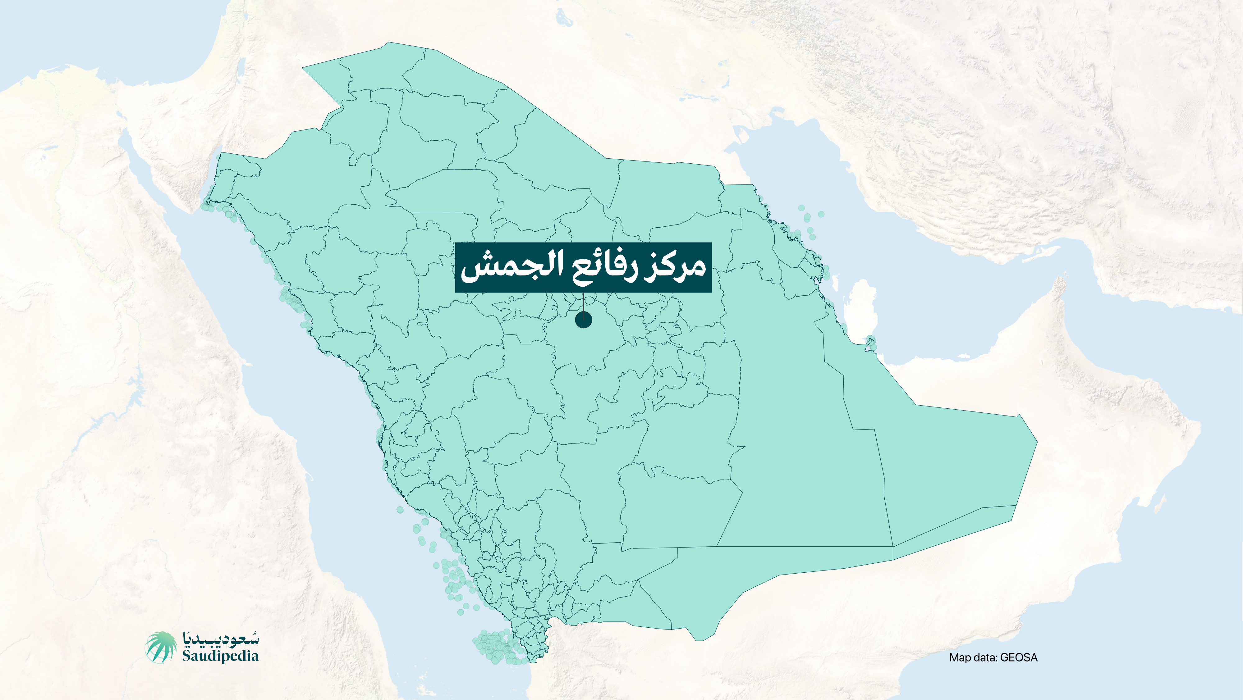 مركز رفائع الجمش على خارطة السعودية