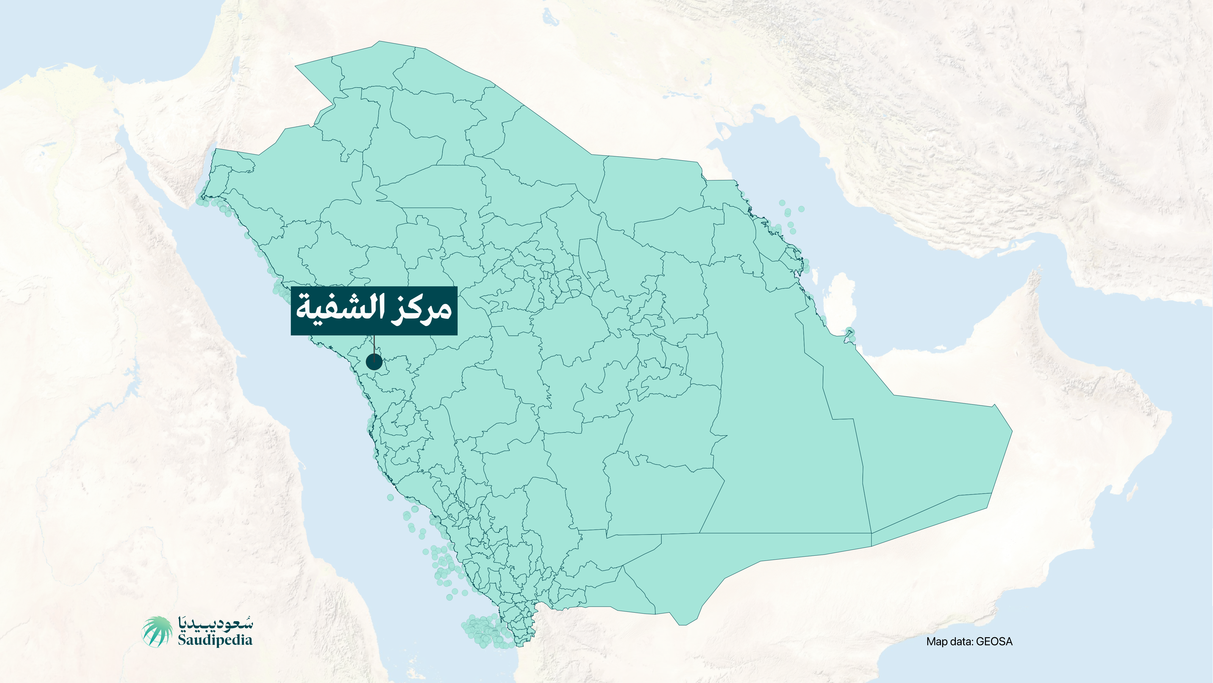 مركز الشفية على خارطة السعودية