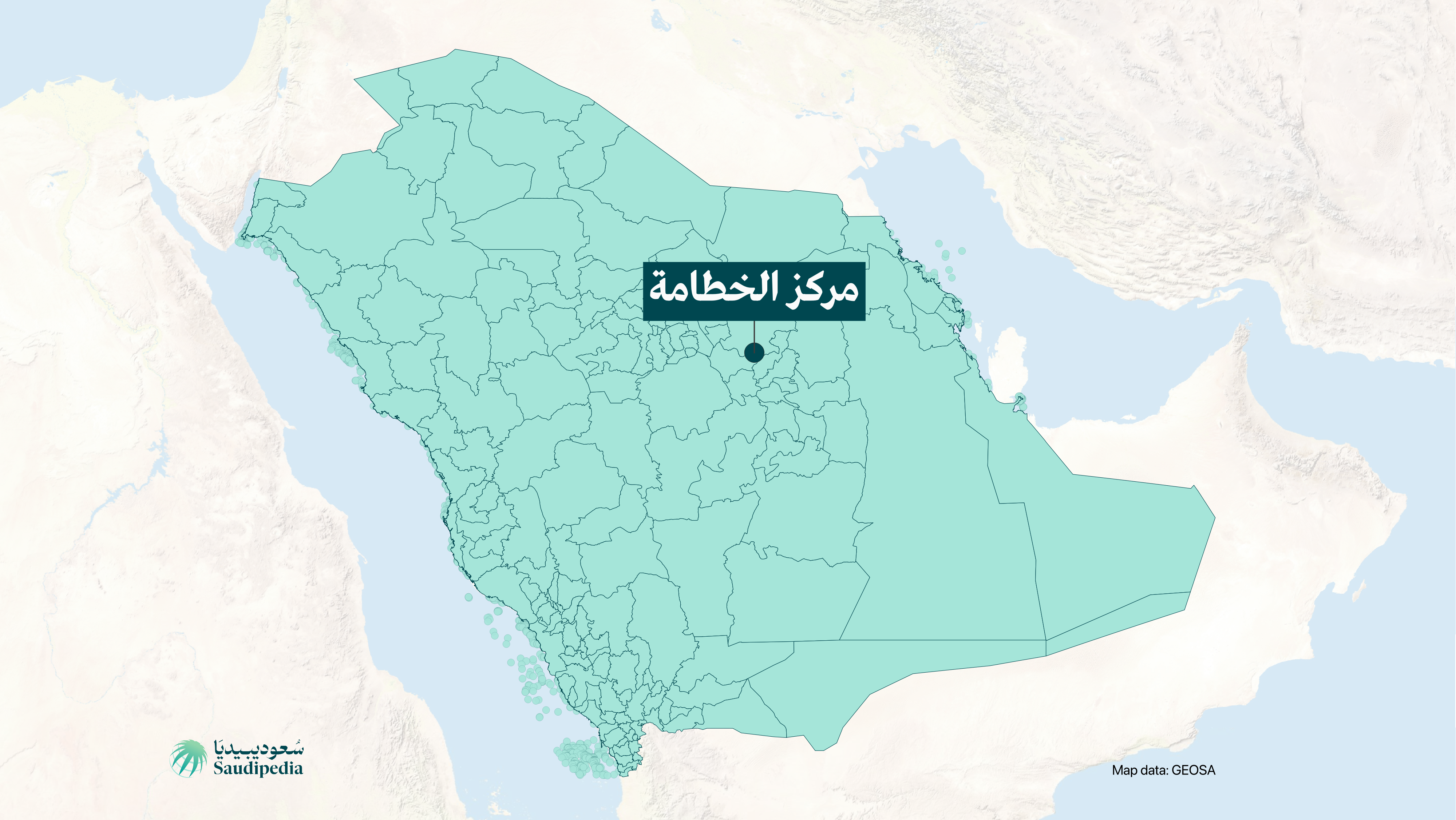 مركز الخطامة على خارطة السعودية