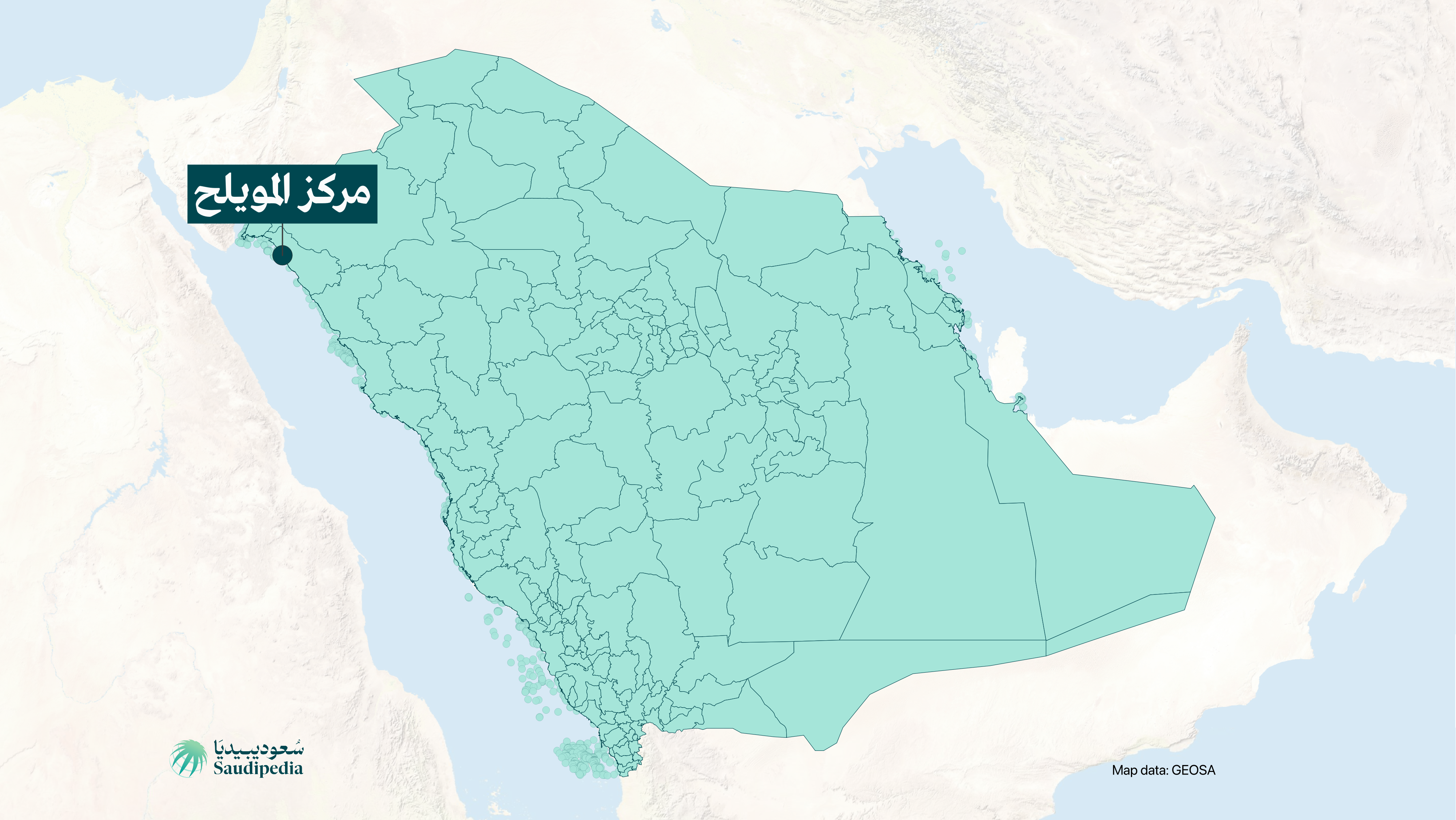مركز المويلح على خارطة السعودية