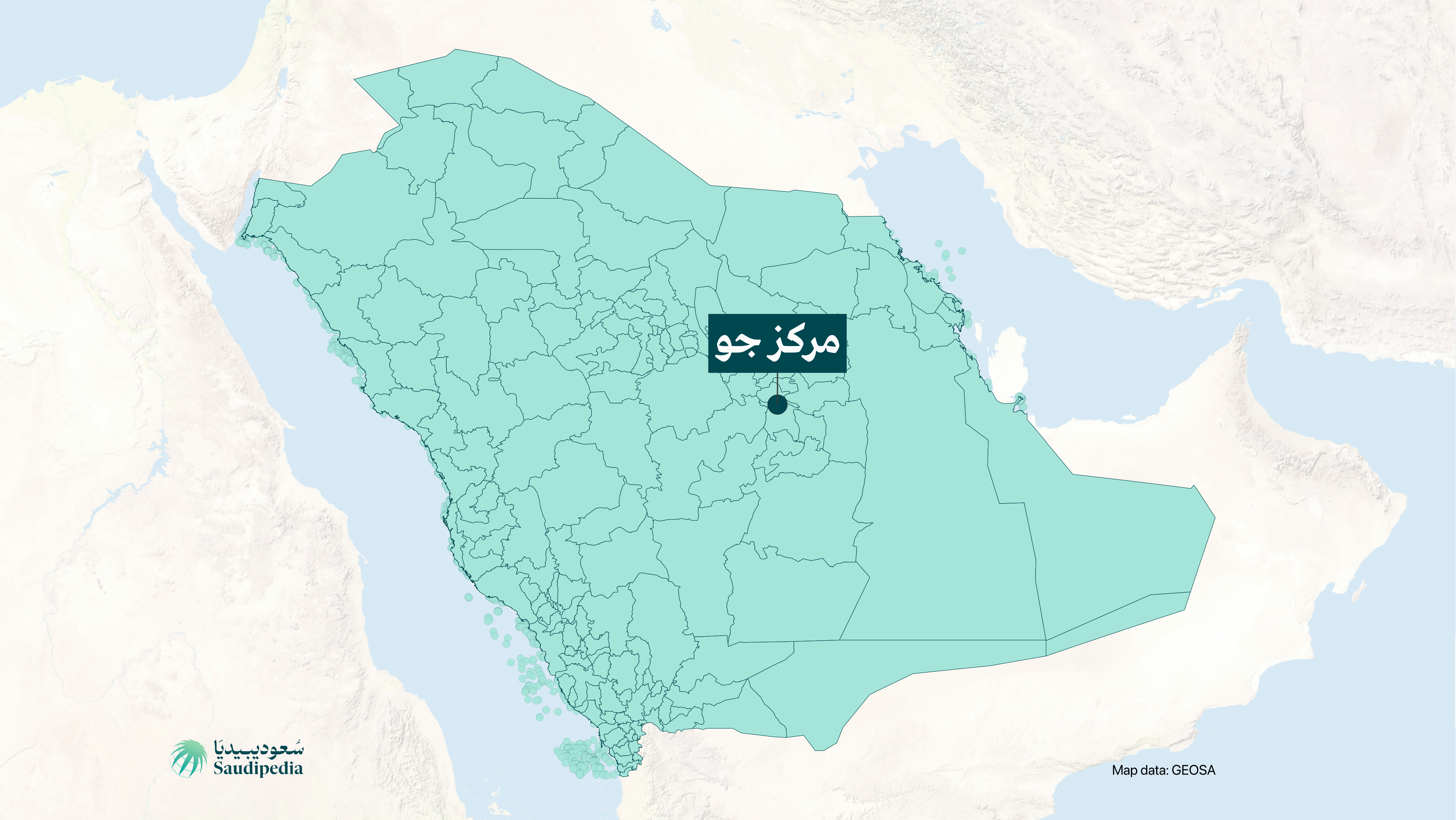 مركز جو على خارطة السعودية