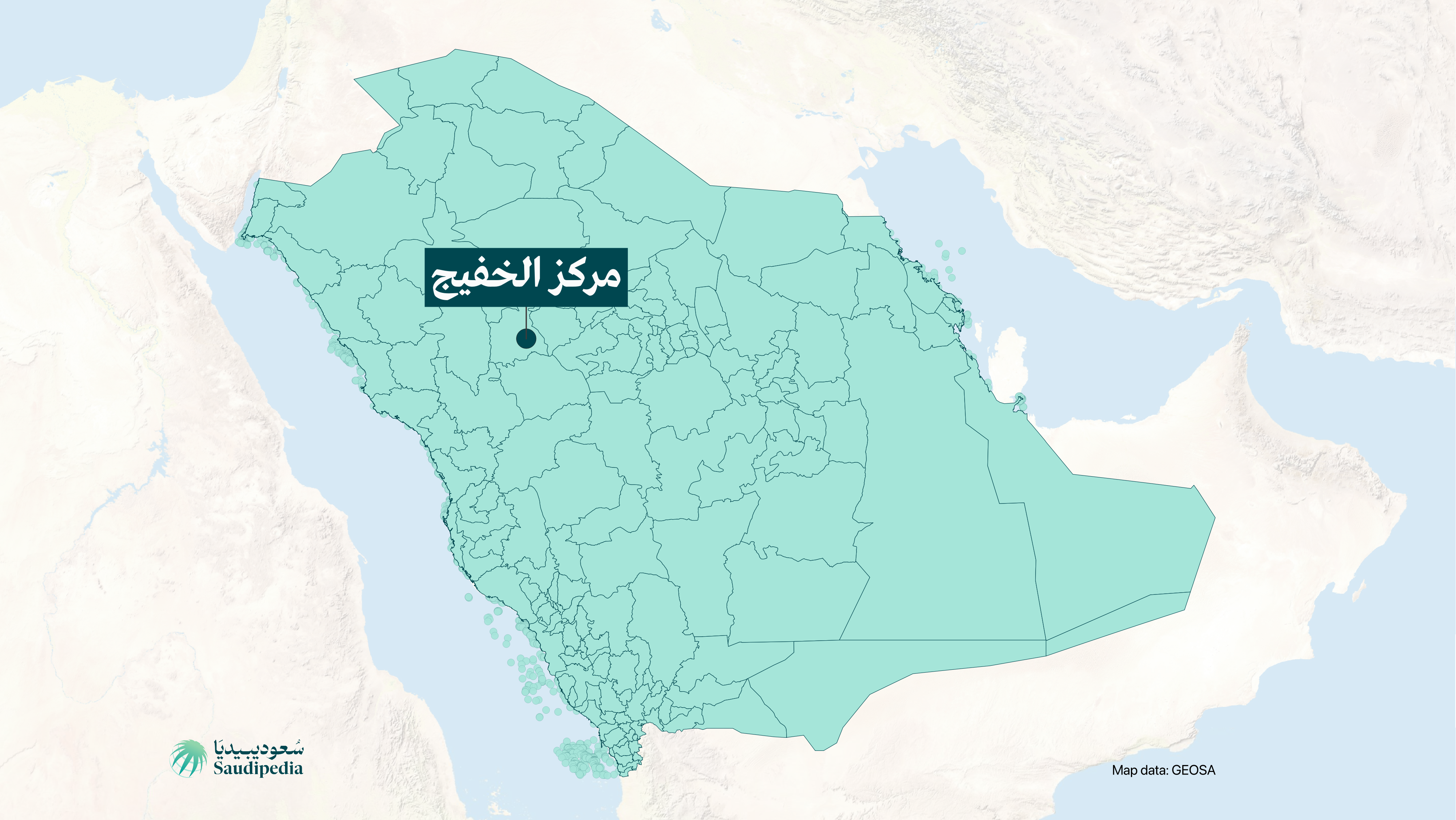 مركز الخفيج على خارطة السعودية