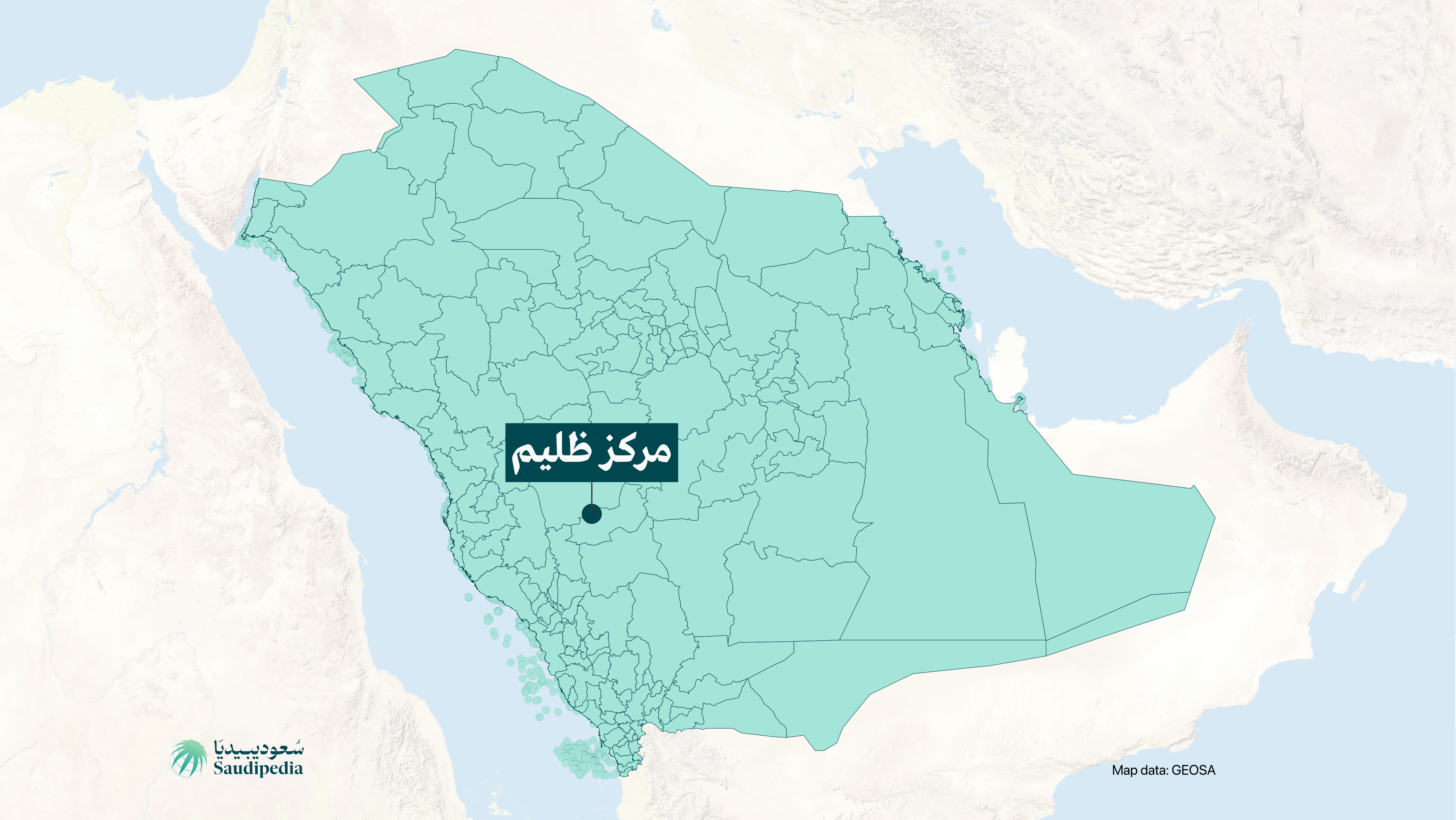 مركز ظليم على خارطة السعودية