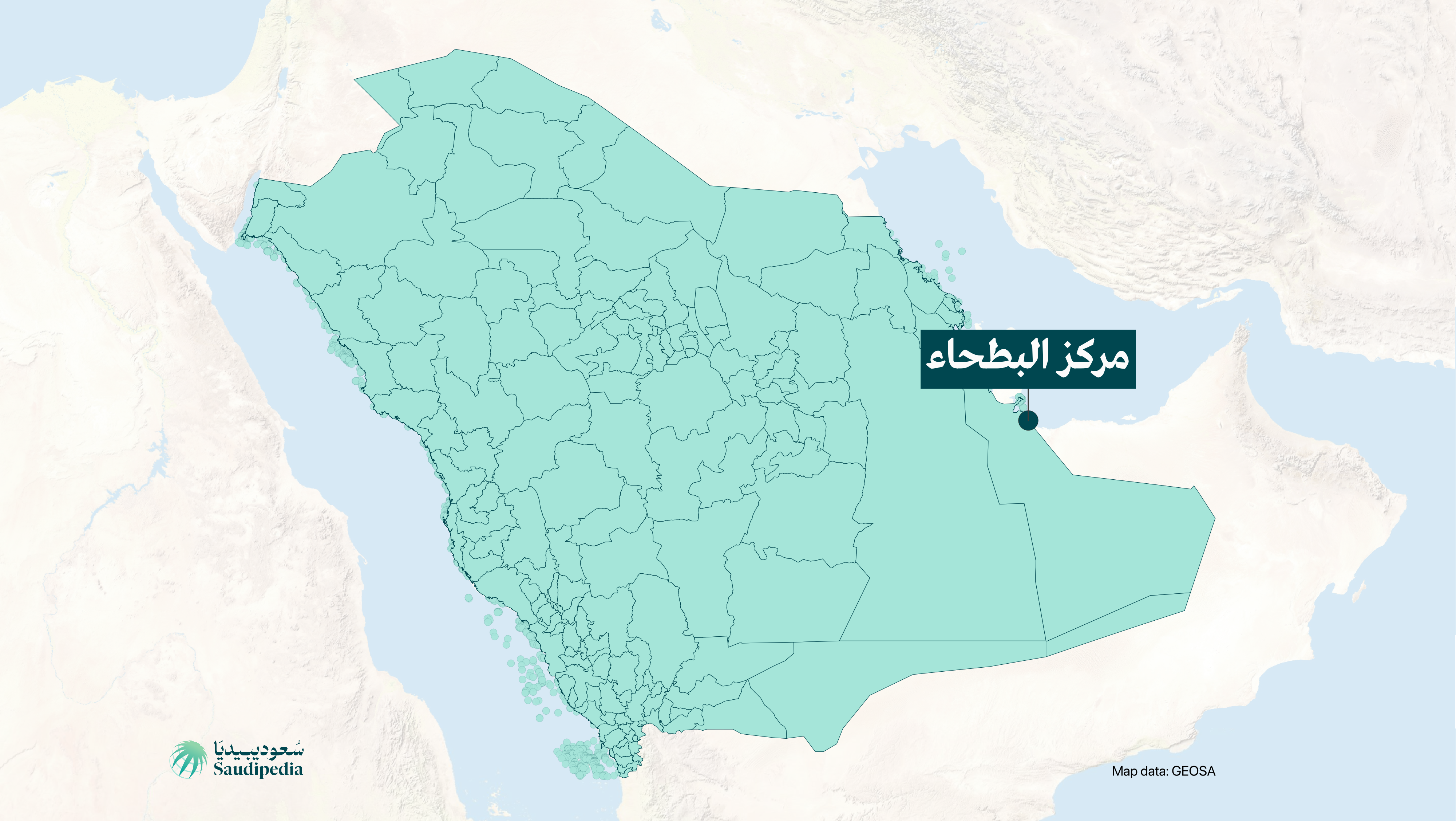 مركز البطحاء على خارطة السعودية