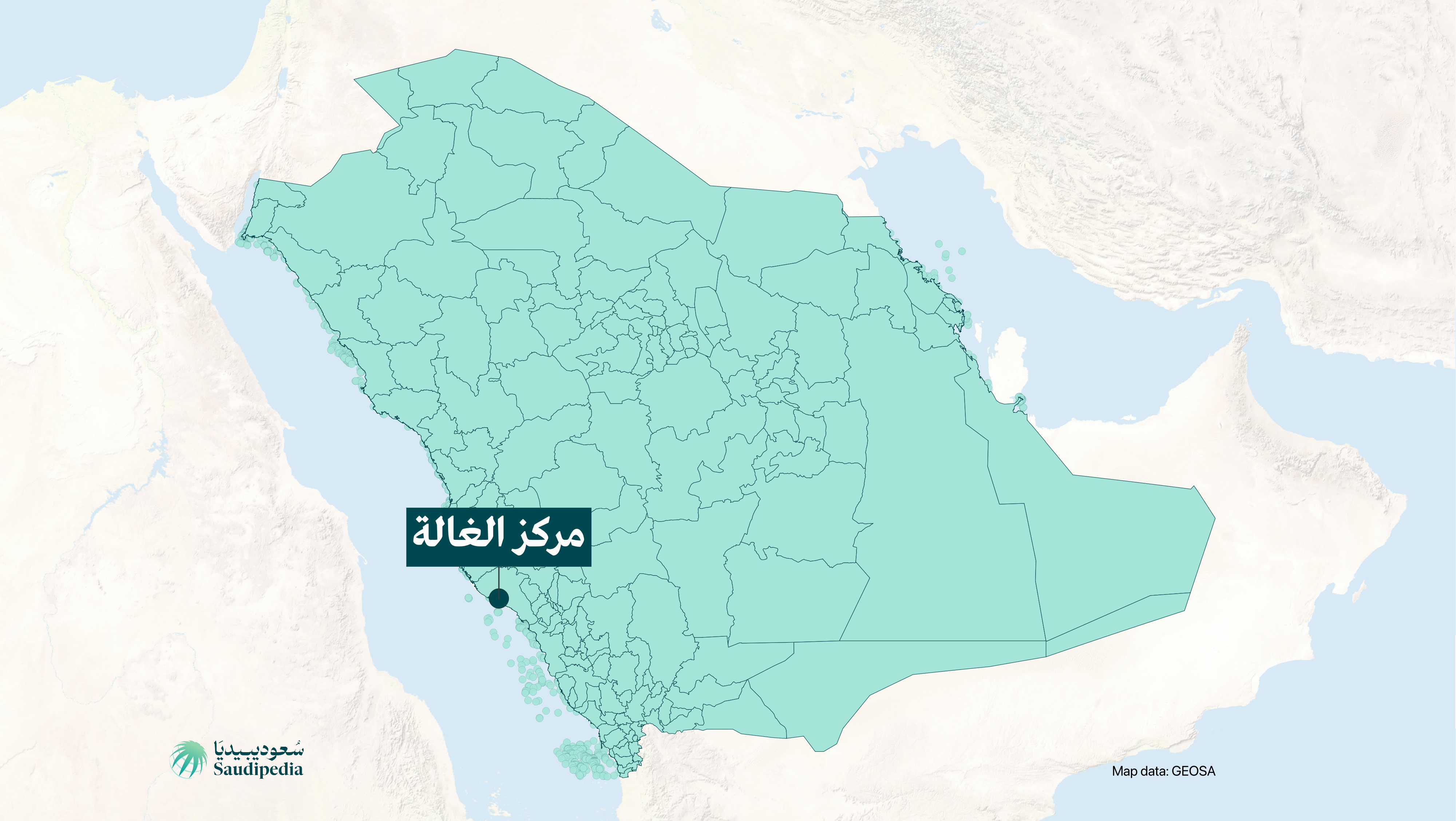 مركز الغالة على خارطة السعودية