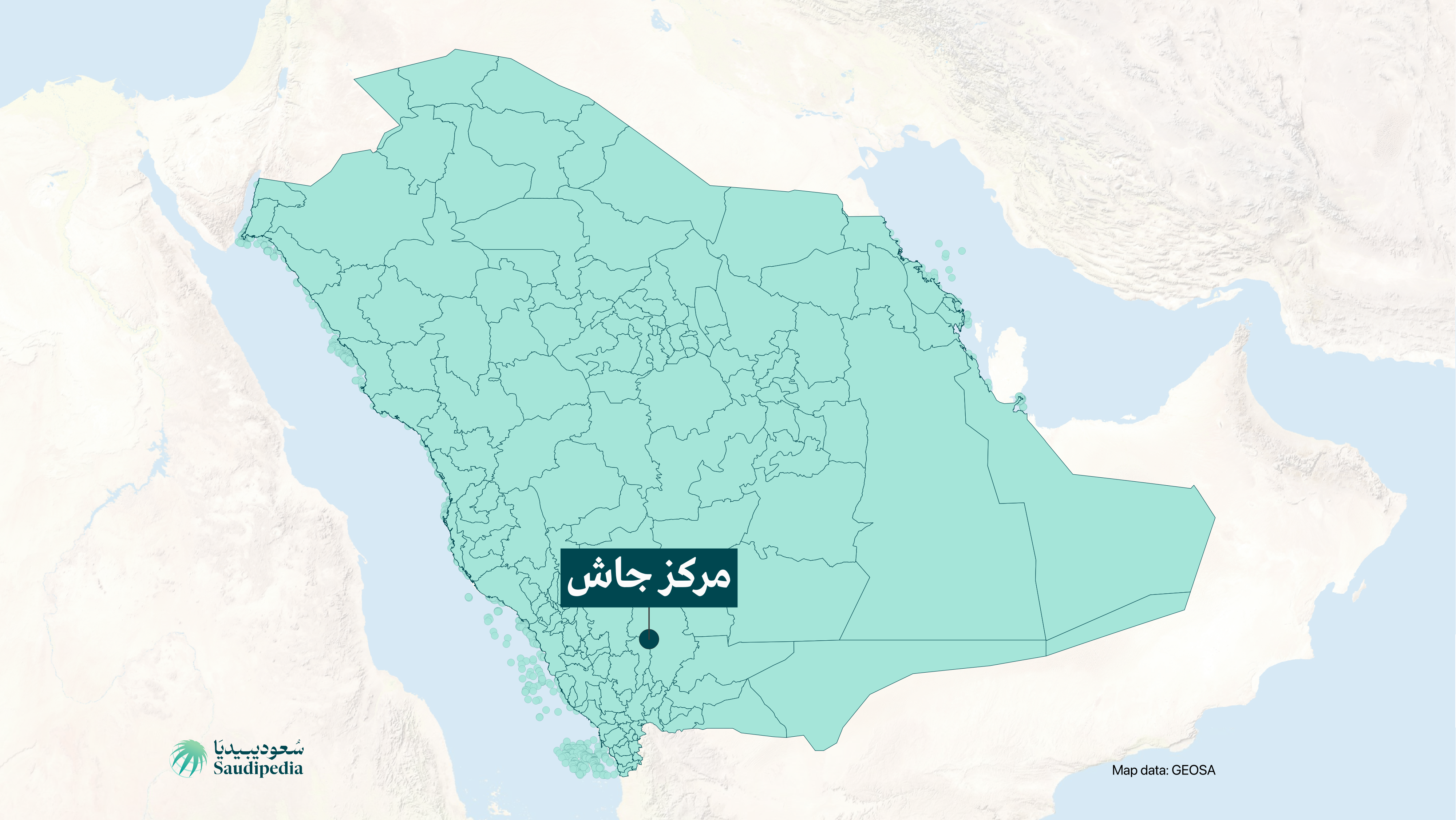 مركز جاش على خارطة السعودية