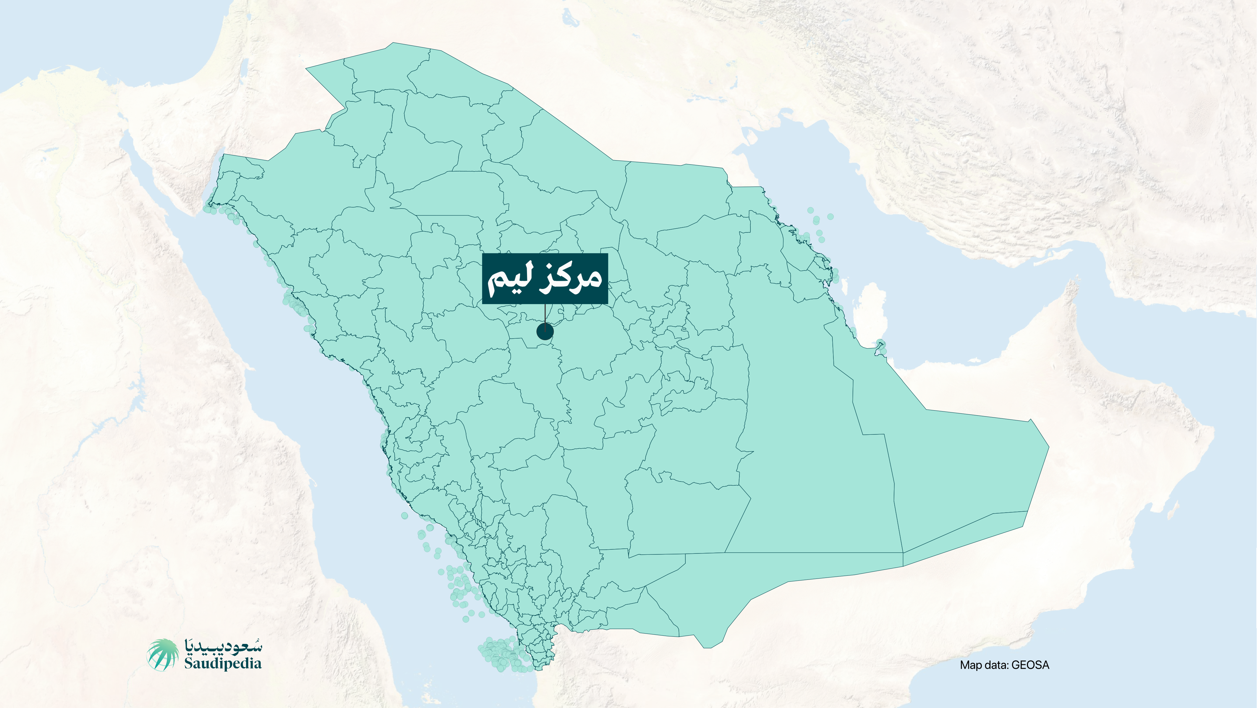مركز ليم على خارطة السعودية
