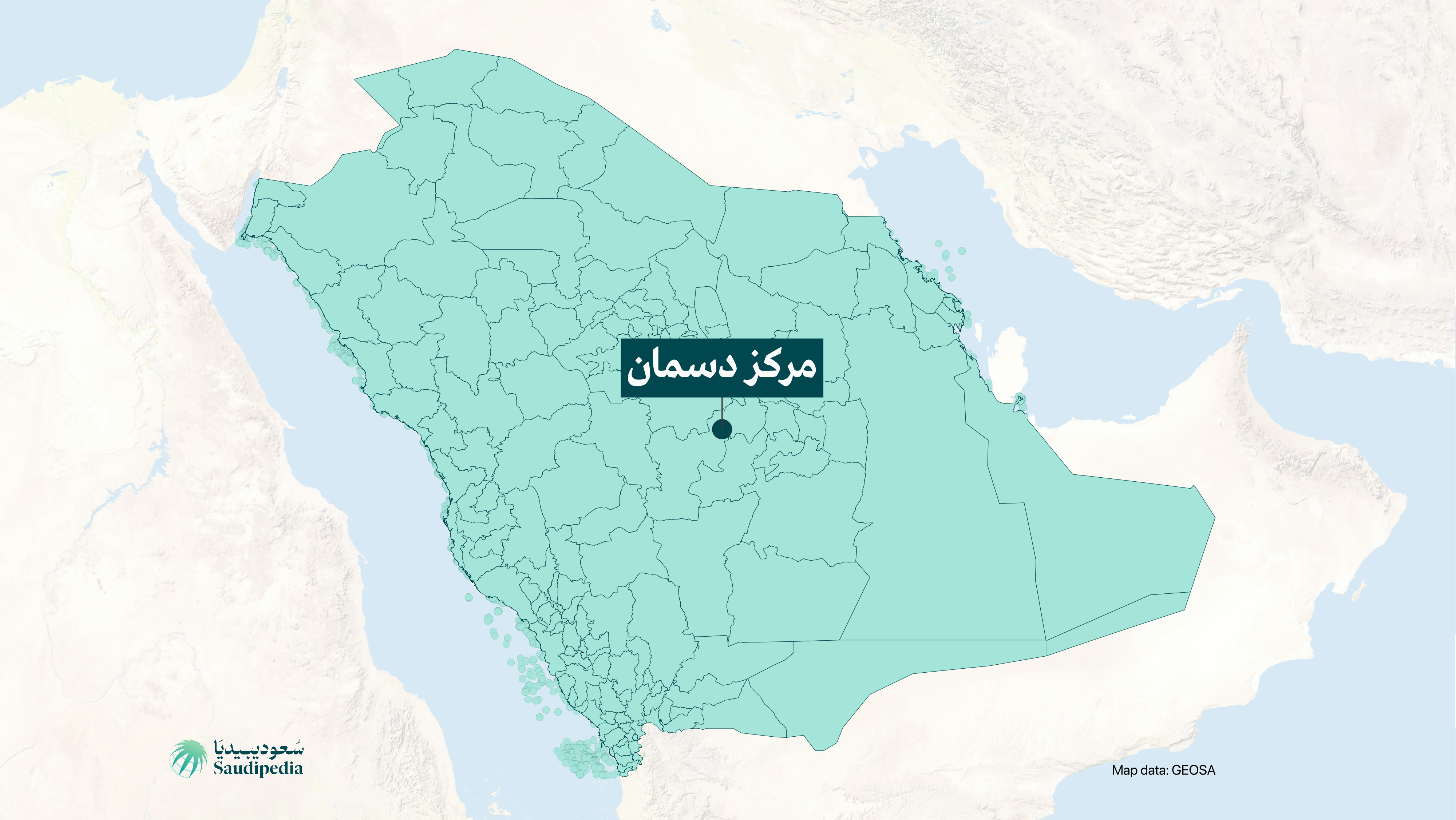 مركز دسمان على خارطة السعودية