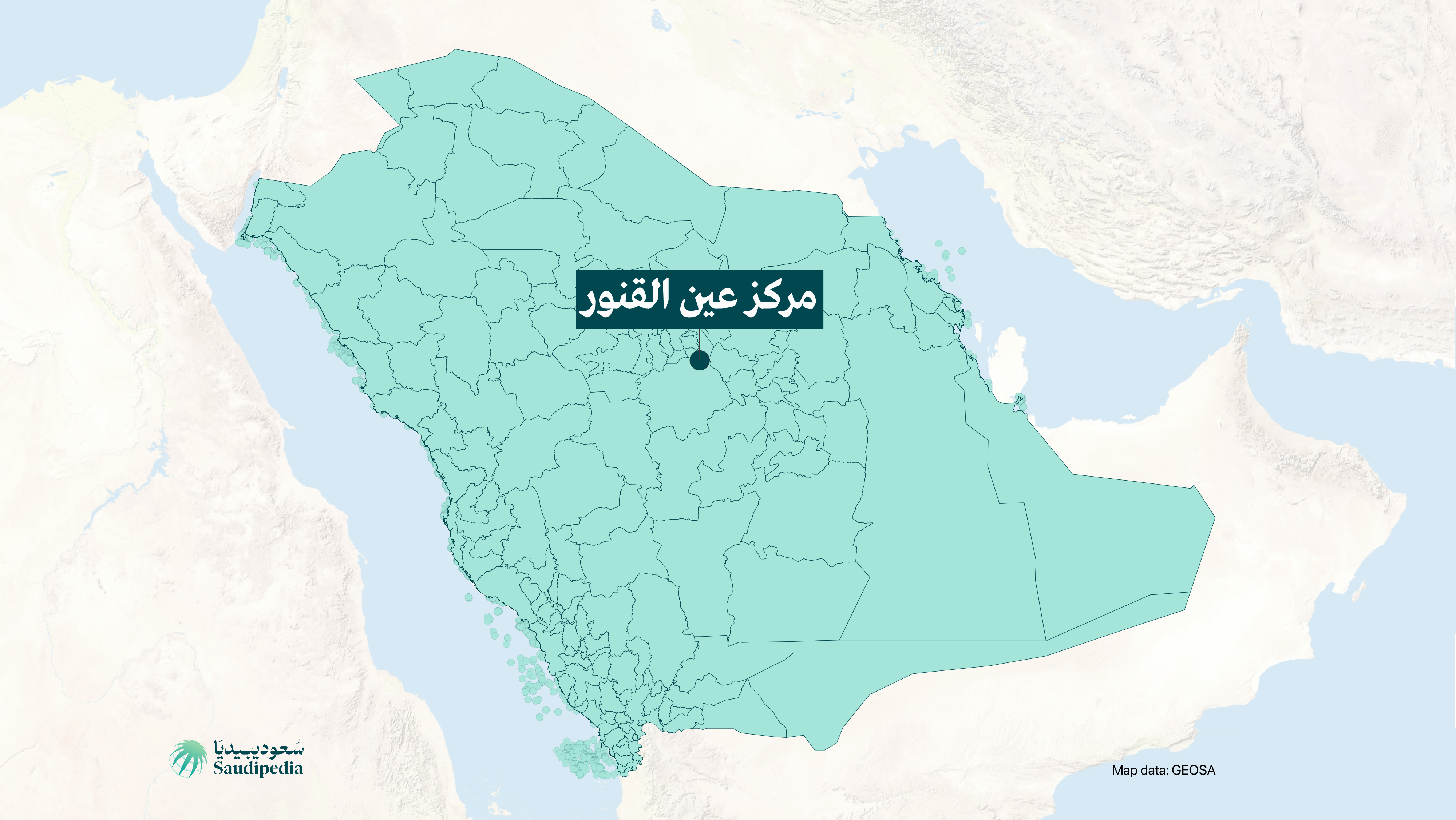 مركز عين القنور على خارطة السعودية