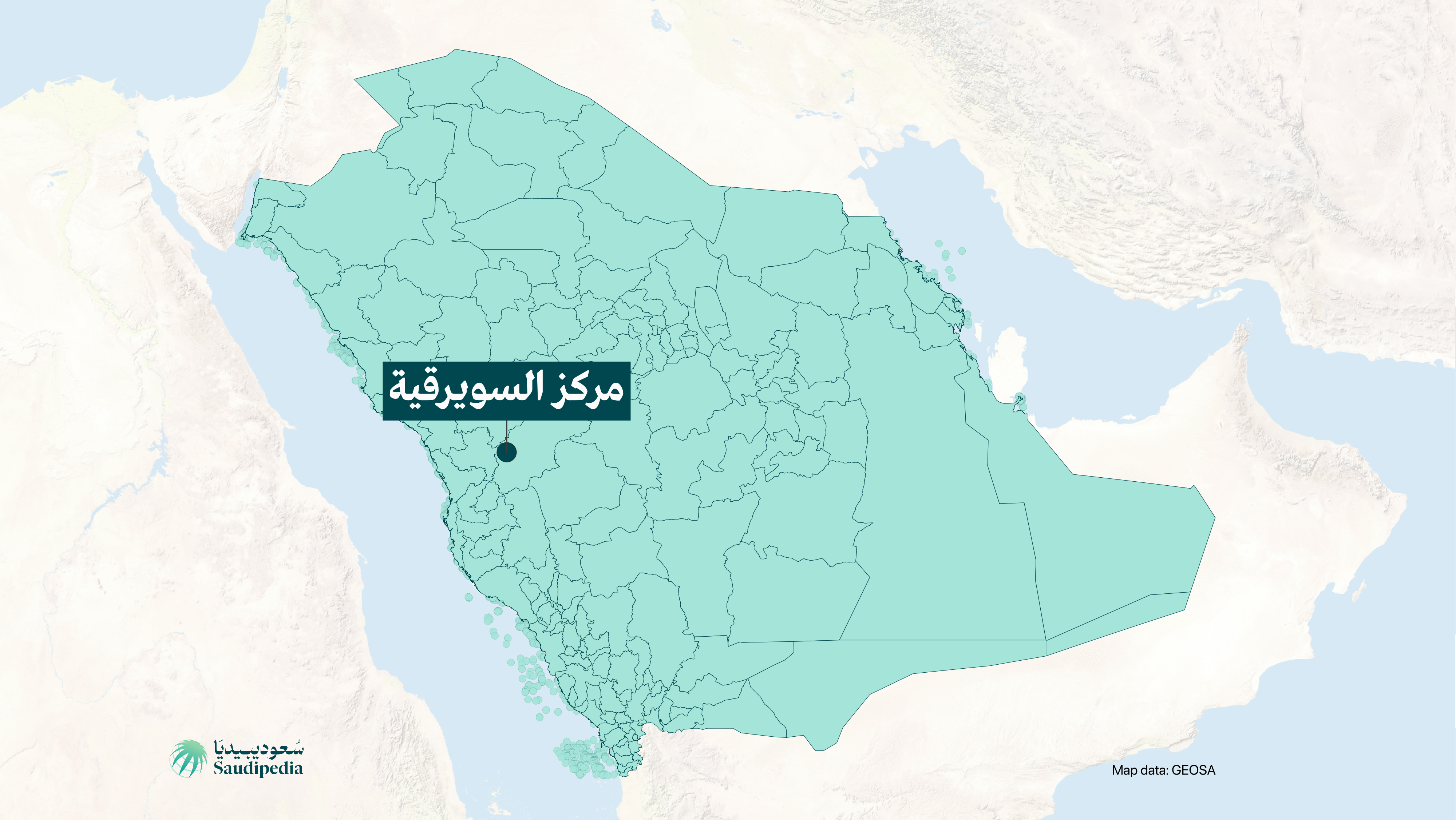 مركز السويرقية على خارطة السعودية