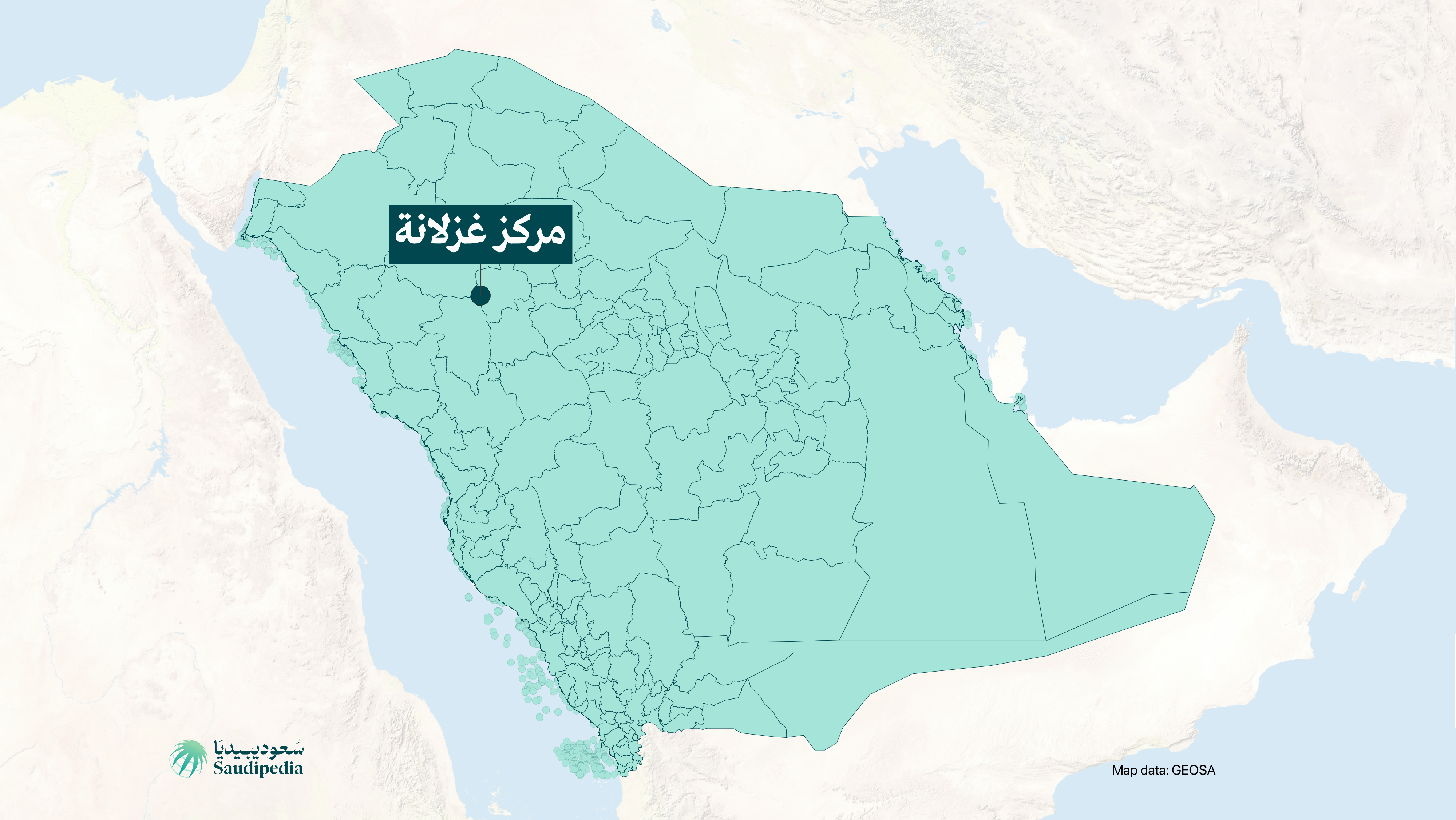 مركز غزلانة على خارطة السعودية