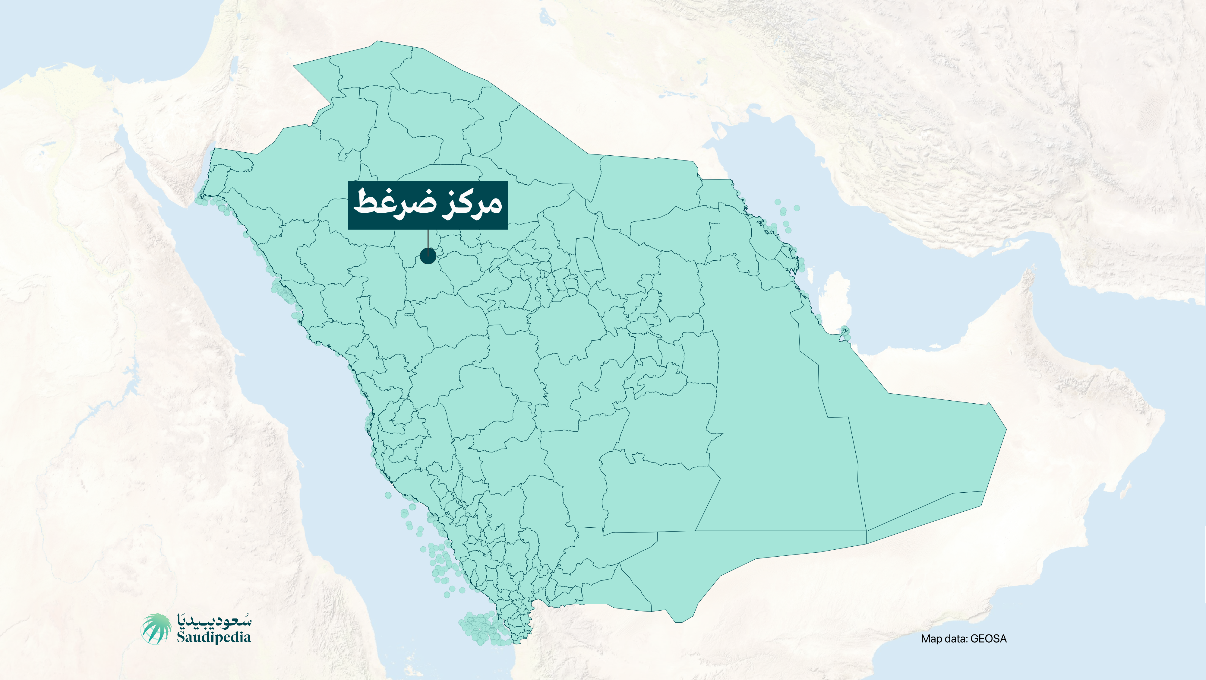 مركز ضرغط على خارطة السعودية