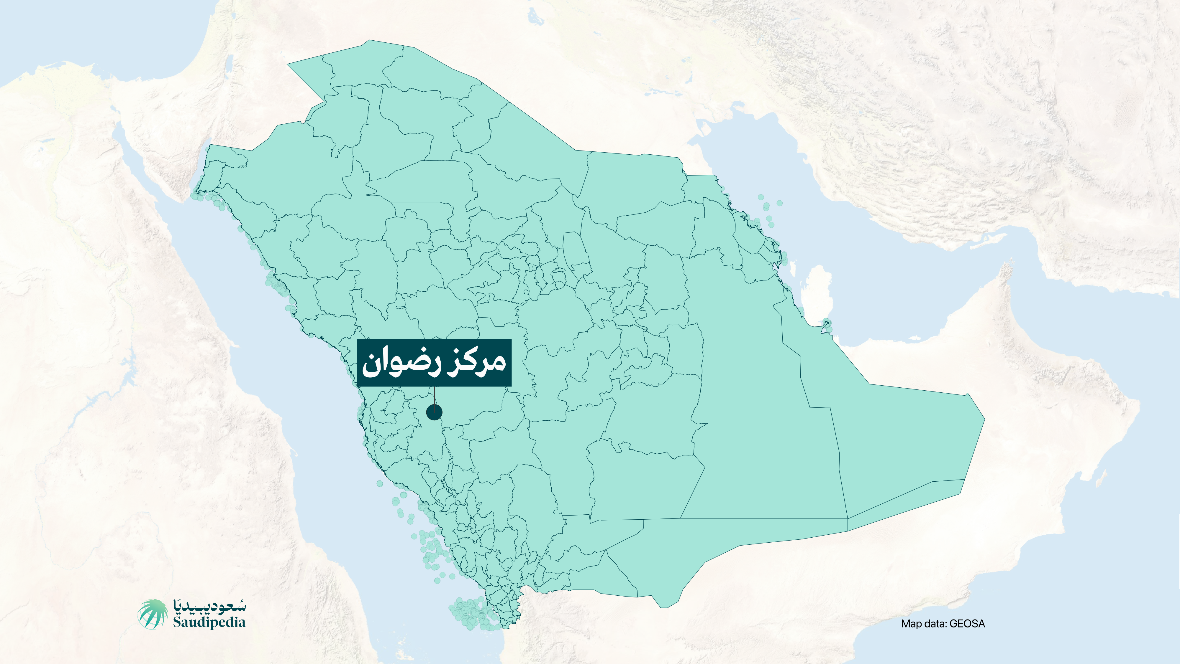 مركز رضوان على خارطة السعودية