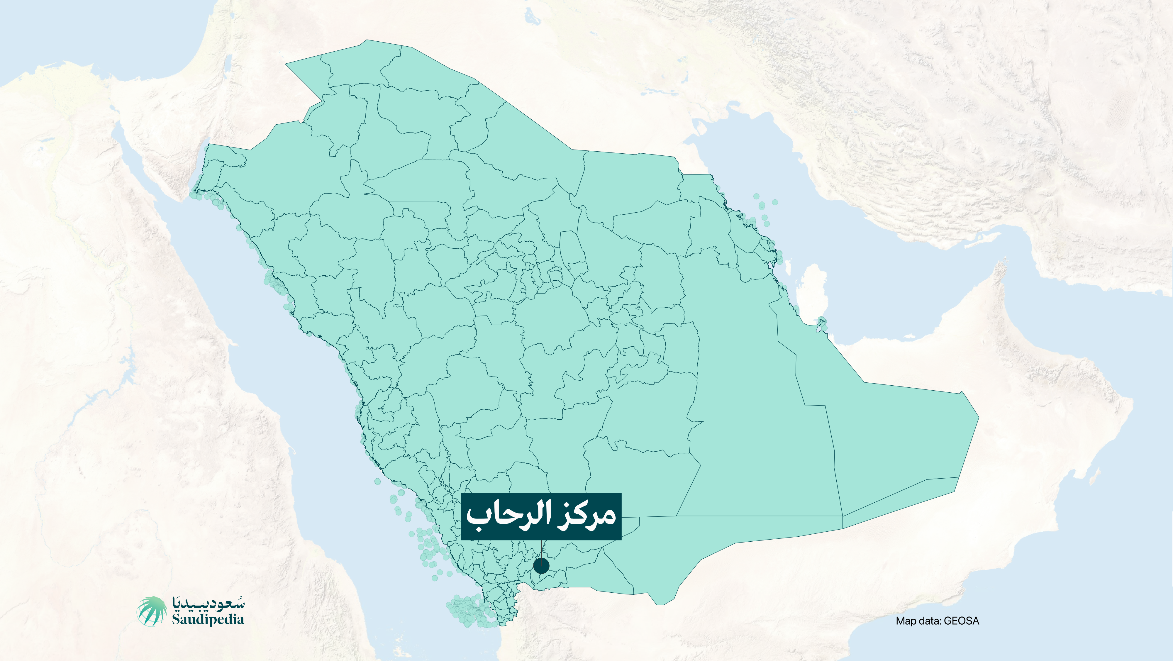 مركز الرحاب على خارطة السعودية