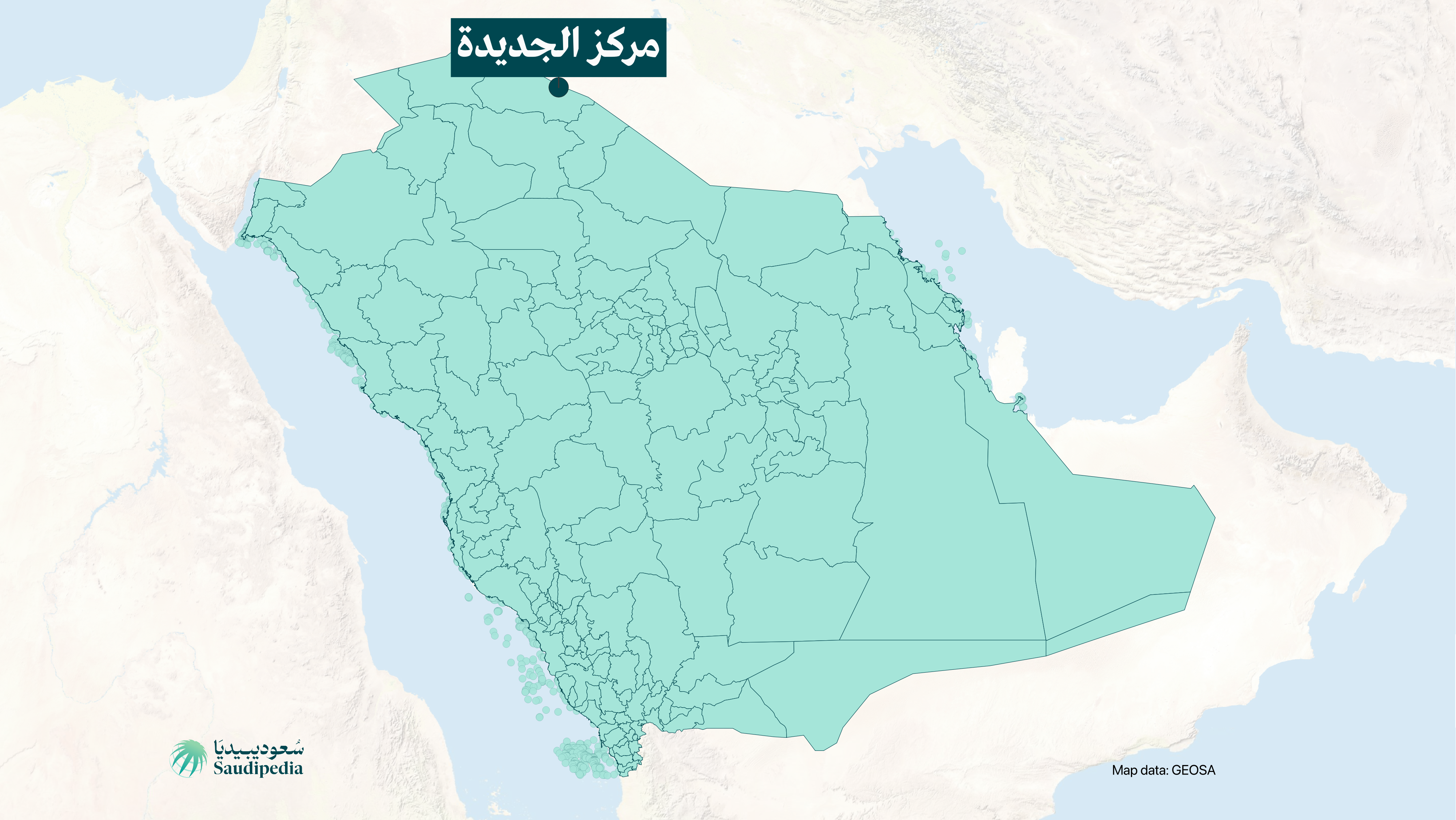 مركز الجديدة على خارطة السعودية