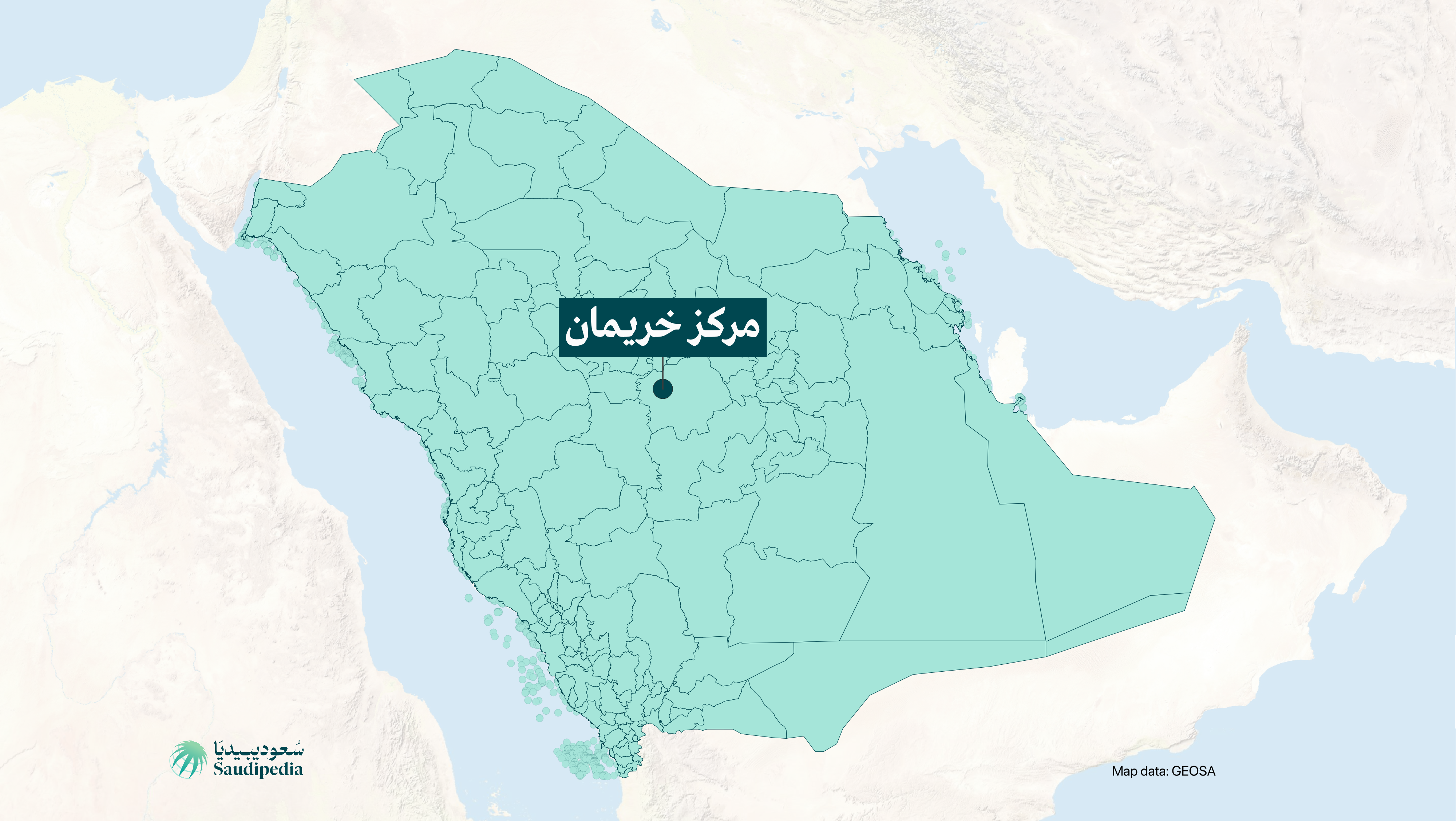 مركز خريمان على خارطة السعودية