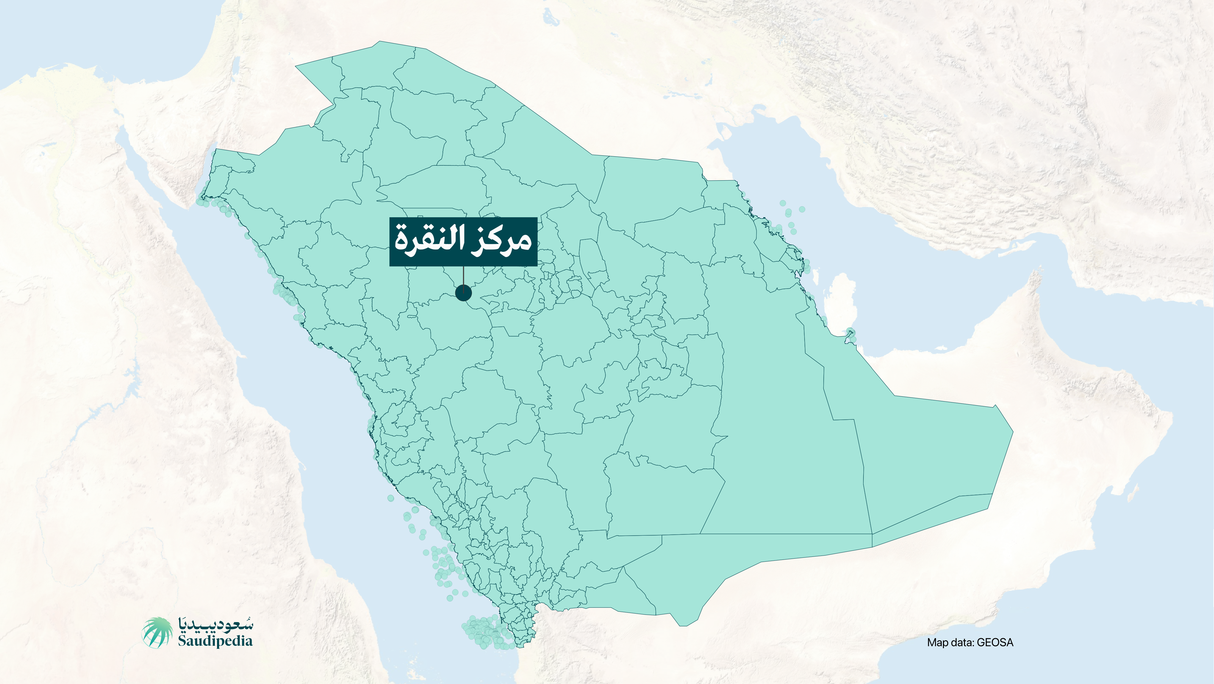 مركز النقرة  على خارطة السعودية