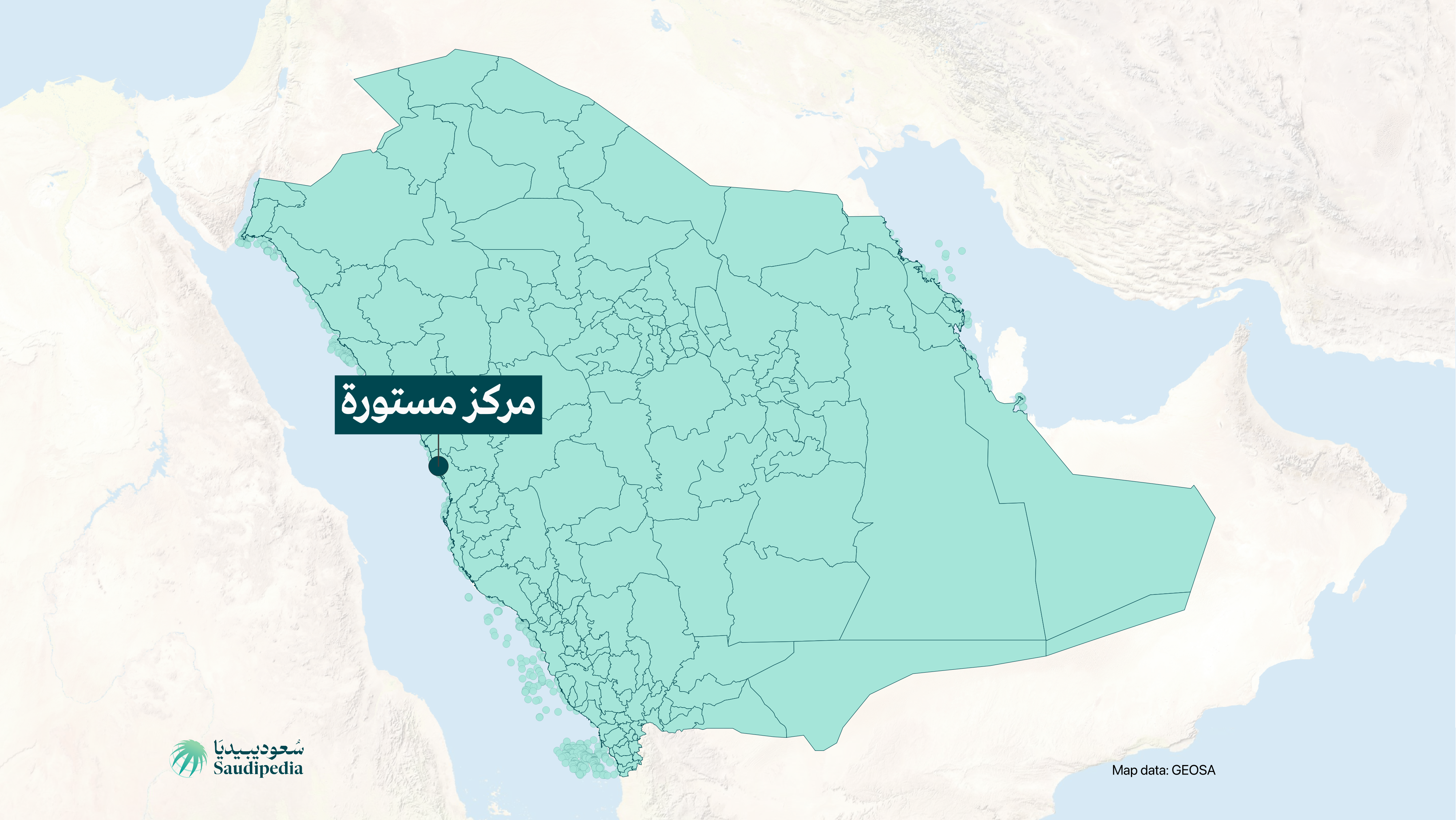 مركز مستورة على خارطة السعودية