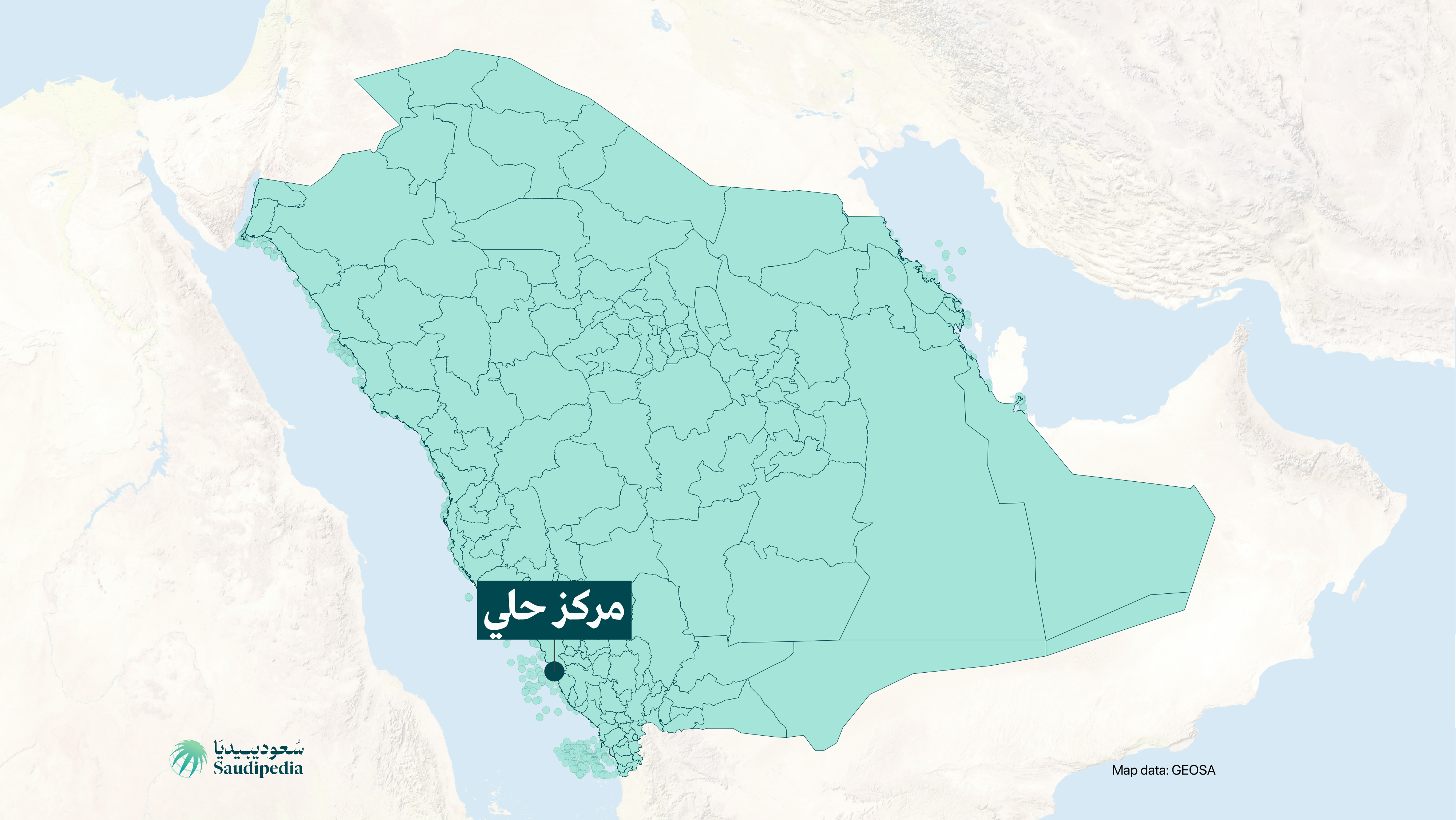 مركز حلي على خارطة السعودية