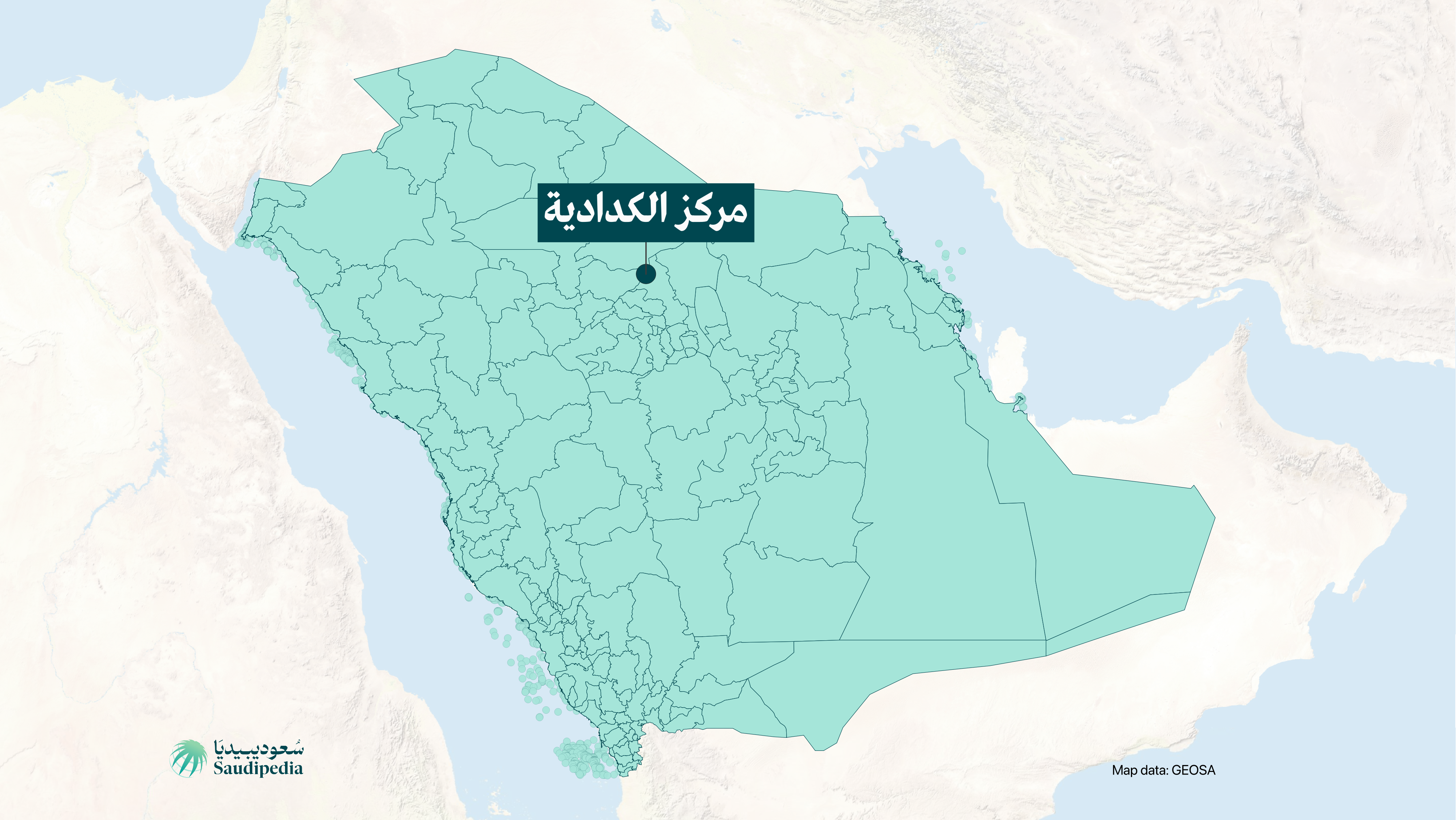 مركز الكدادية على خارطة السعودية