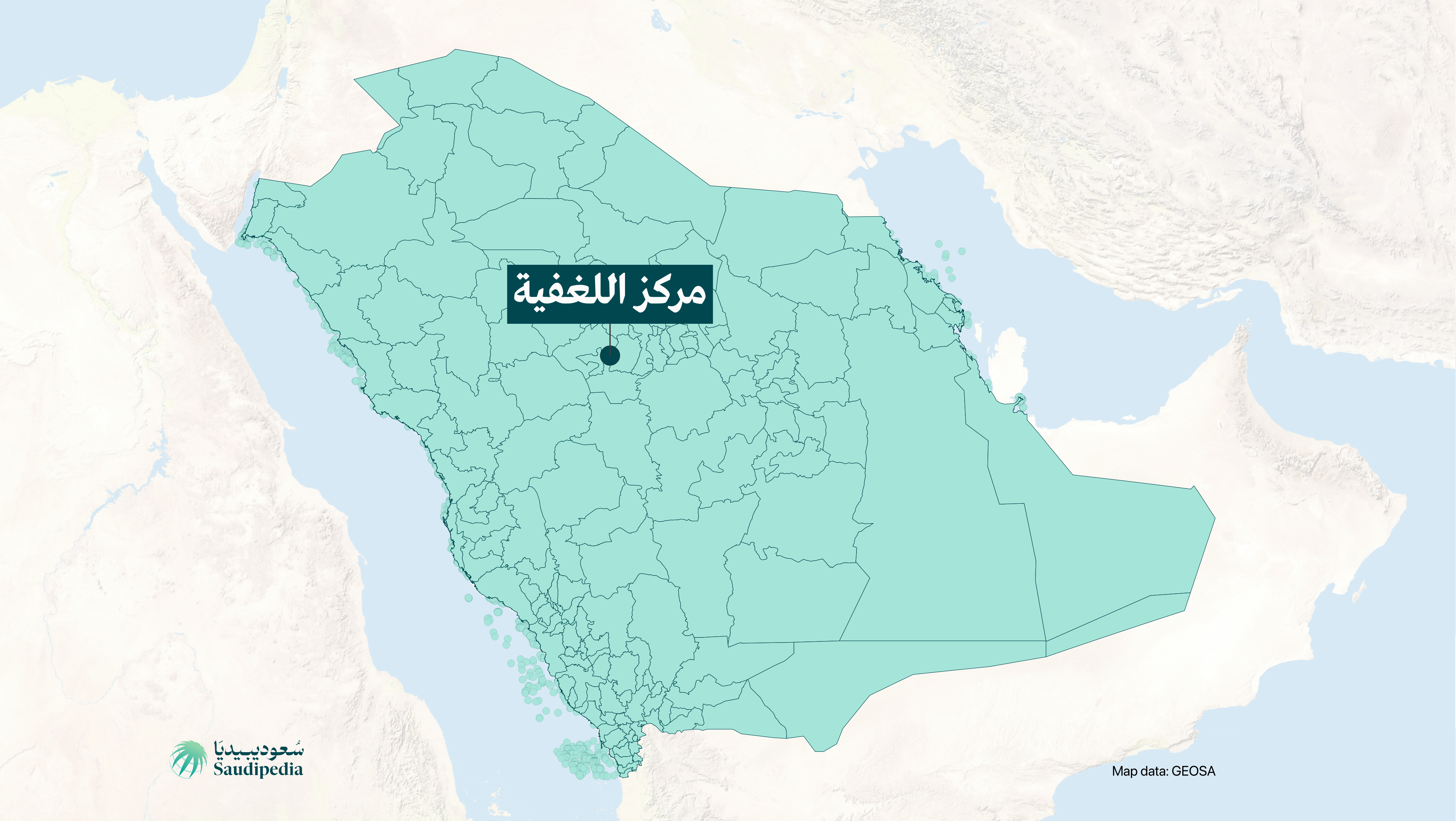 مركز اللغفية على خارطة السعودية