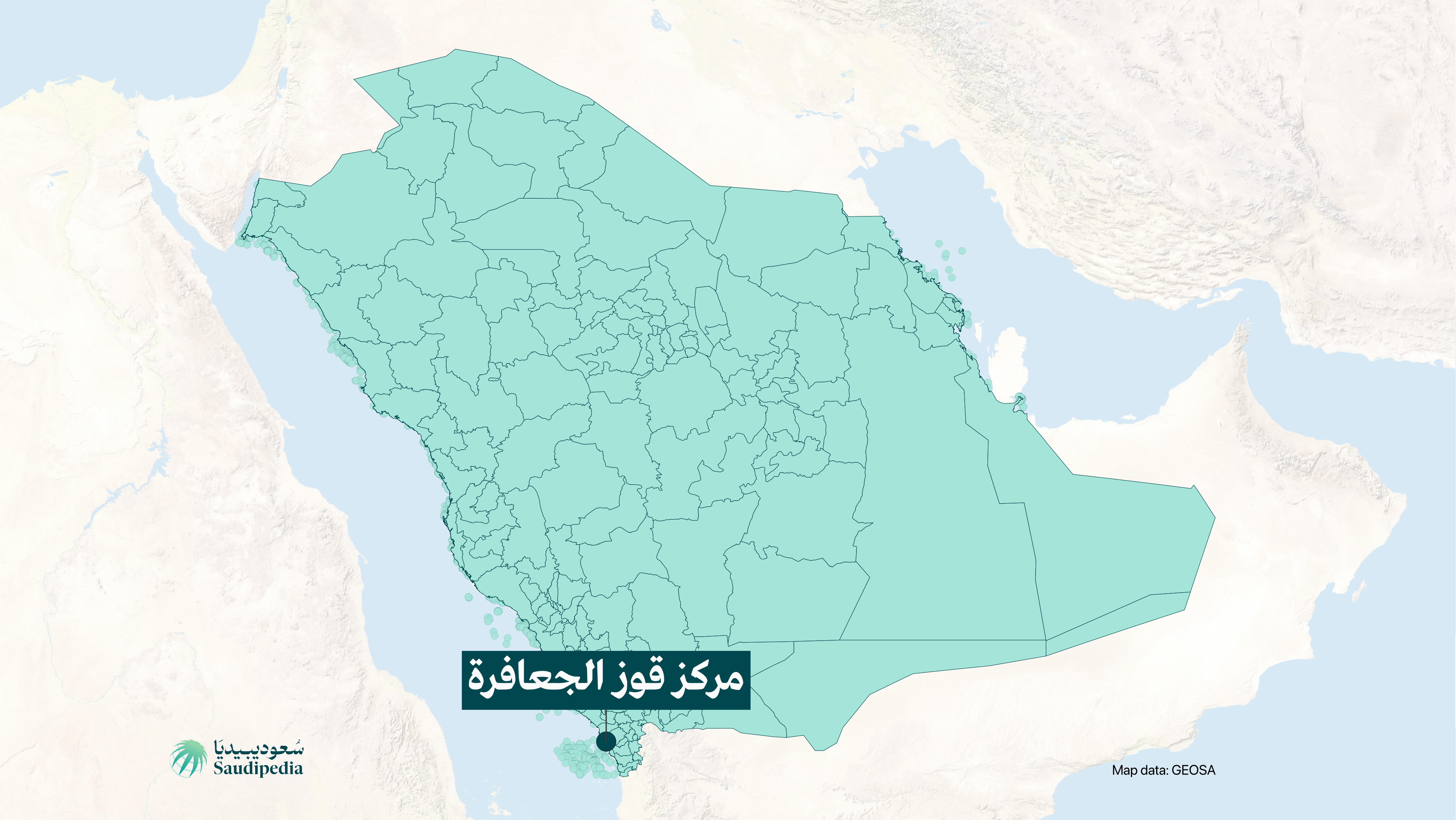 مركز قوز الجعافرة على خارطة السعودية
